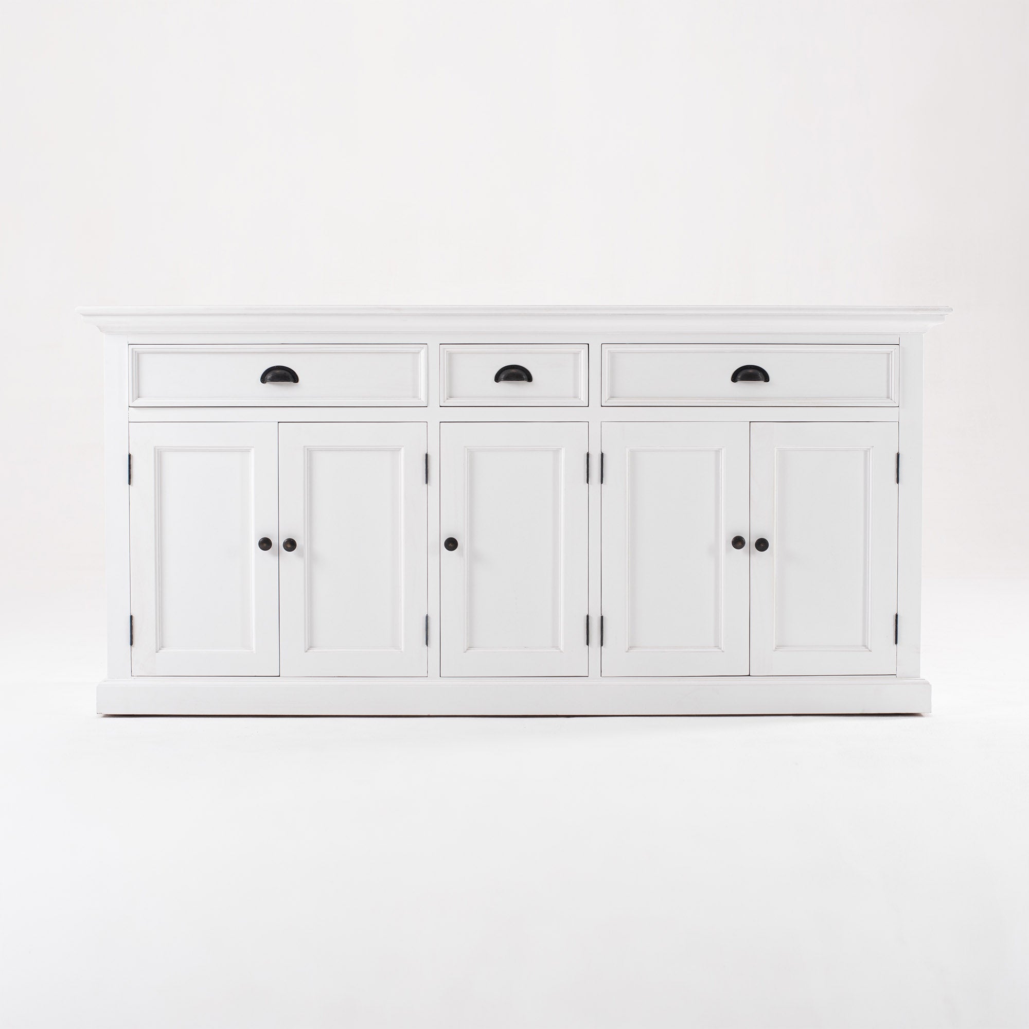 Halifax Coastal White Buffet with 5 Doors 3 Drawers