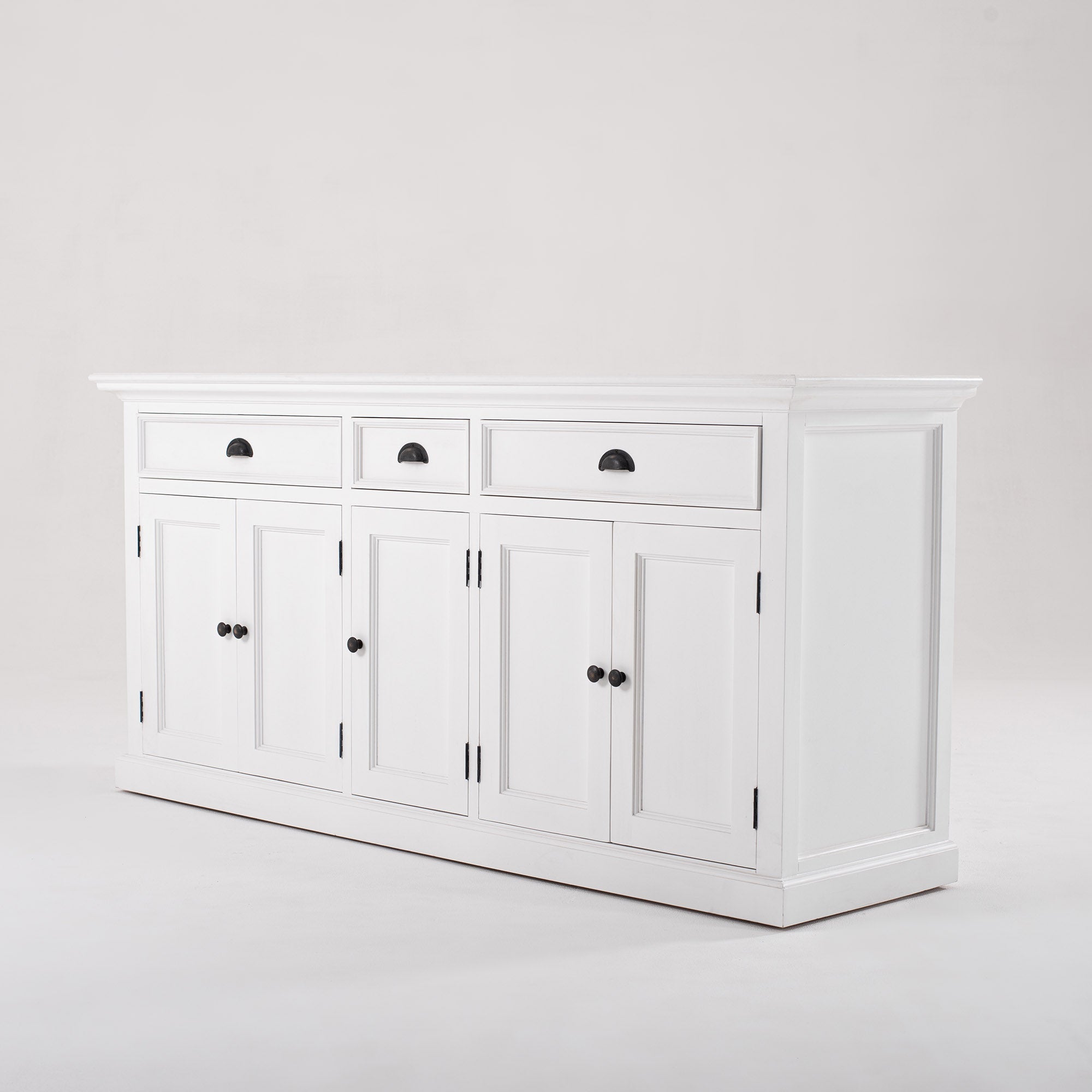 Halifax Coastal White Buffet with 5 Doors 3 Drawers