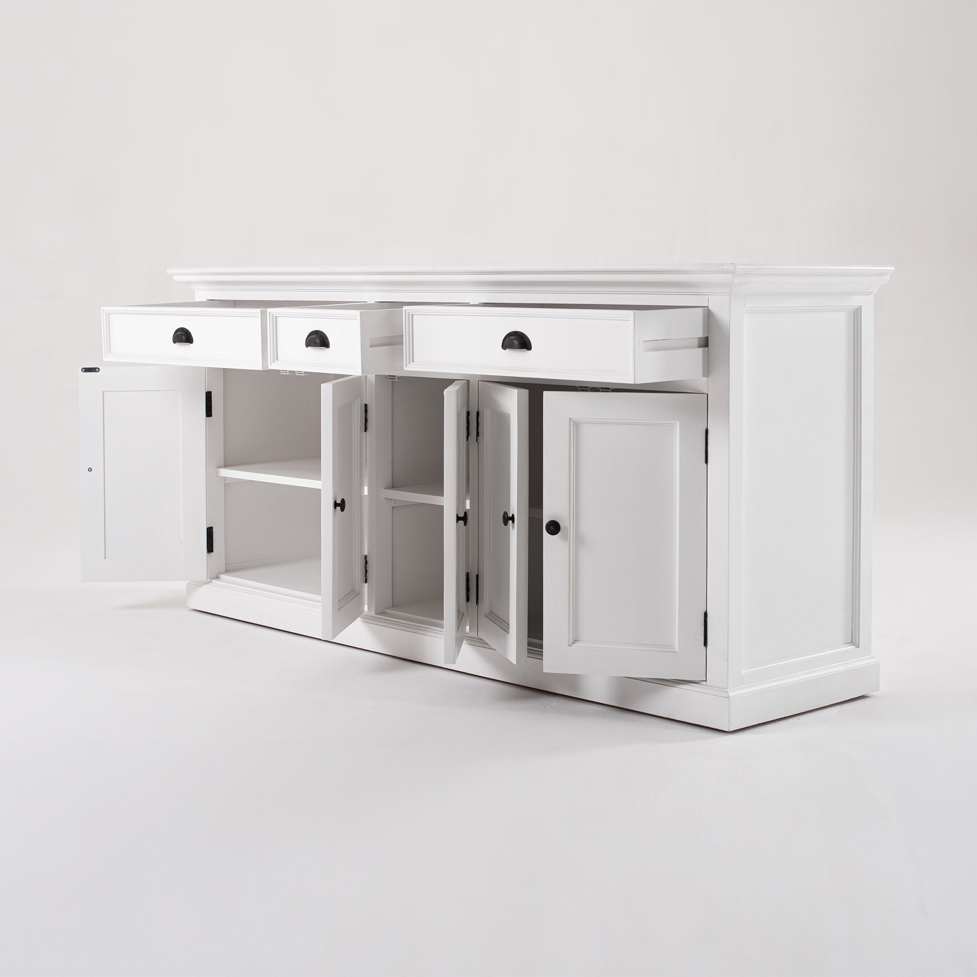 Halifax Coastal White Buffet with 5 Doors 3 Drawers