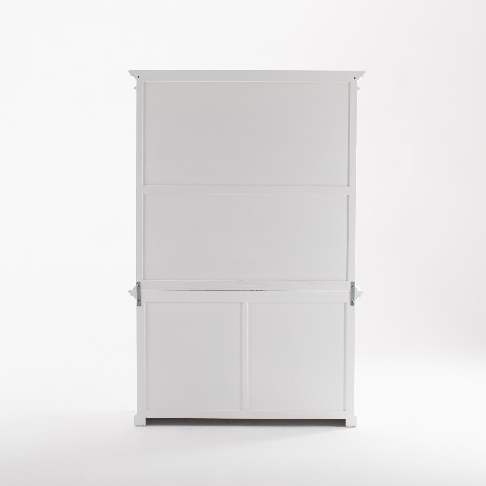 Halifax Coastal White Glass-Display Hutch Cabinet