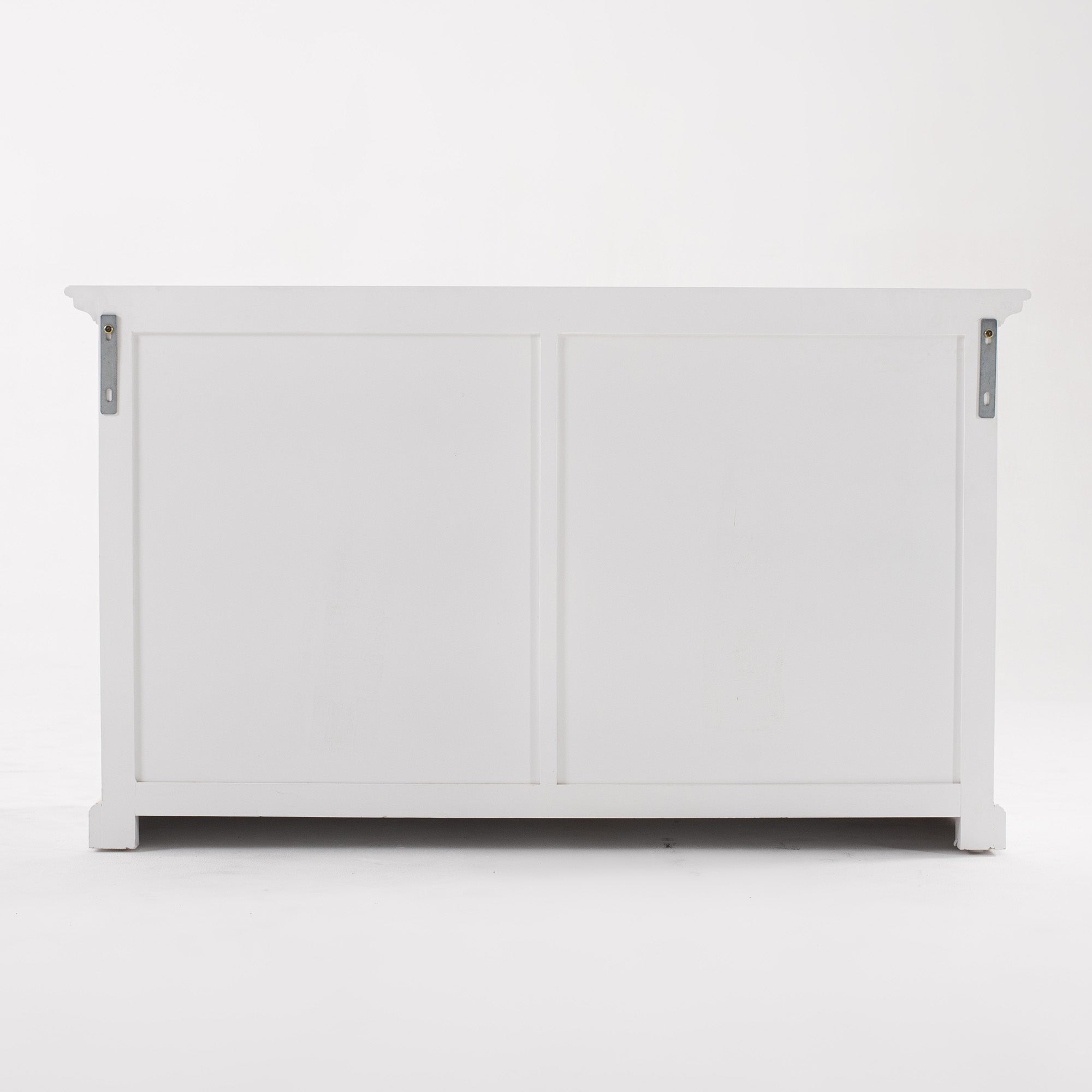 Halifax Coastal White Glass-Display Hutch Cabinet