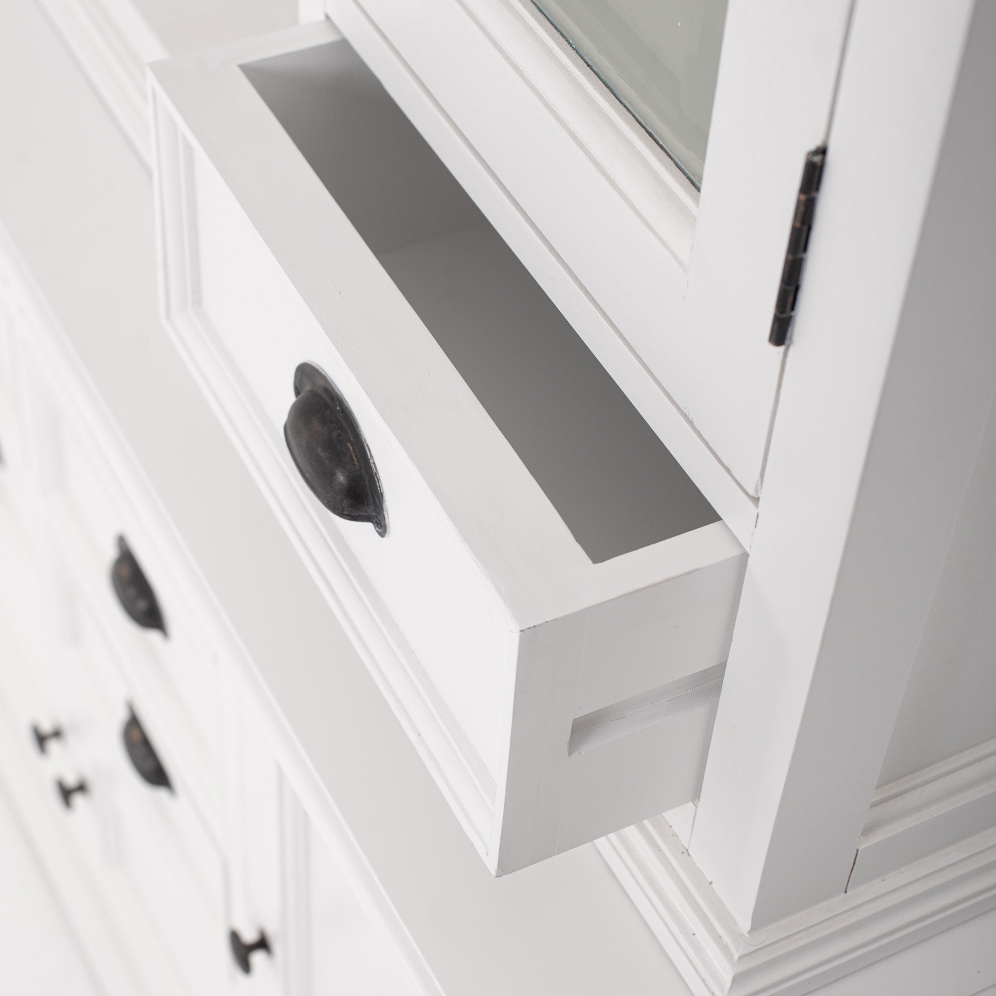 Halifax Coastal White Kitchen Hutch Cabinet