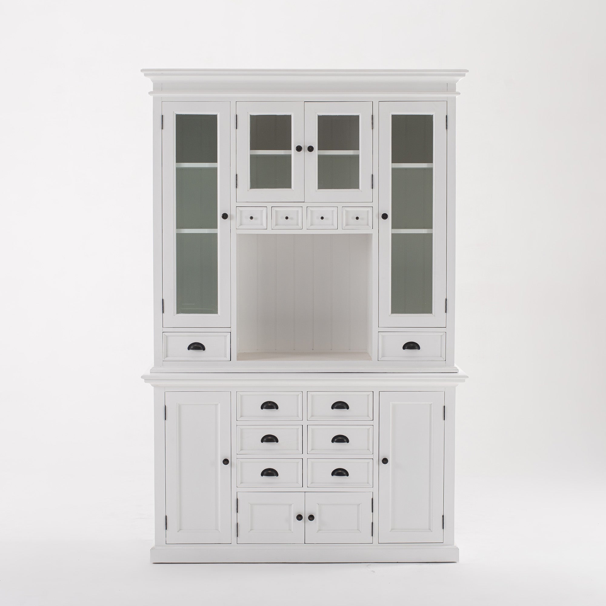 Halifax Coastal White Kitchen Hutch Cabinet