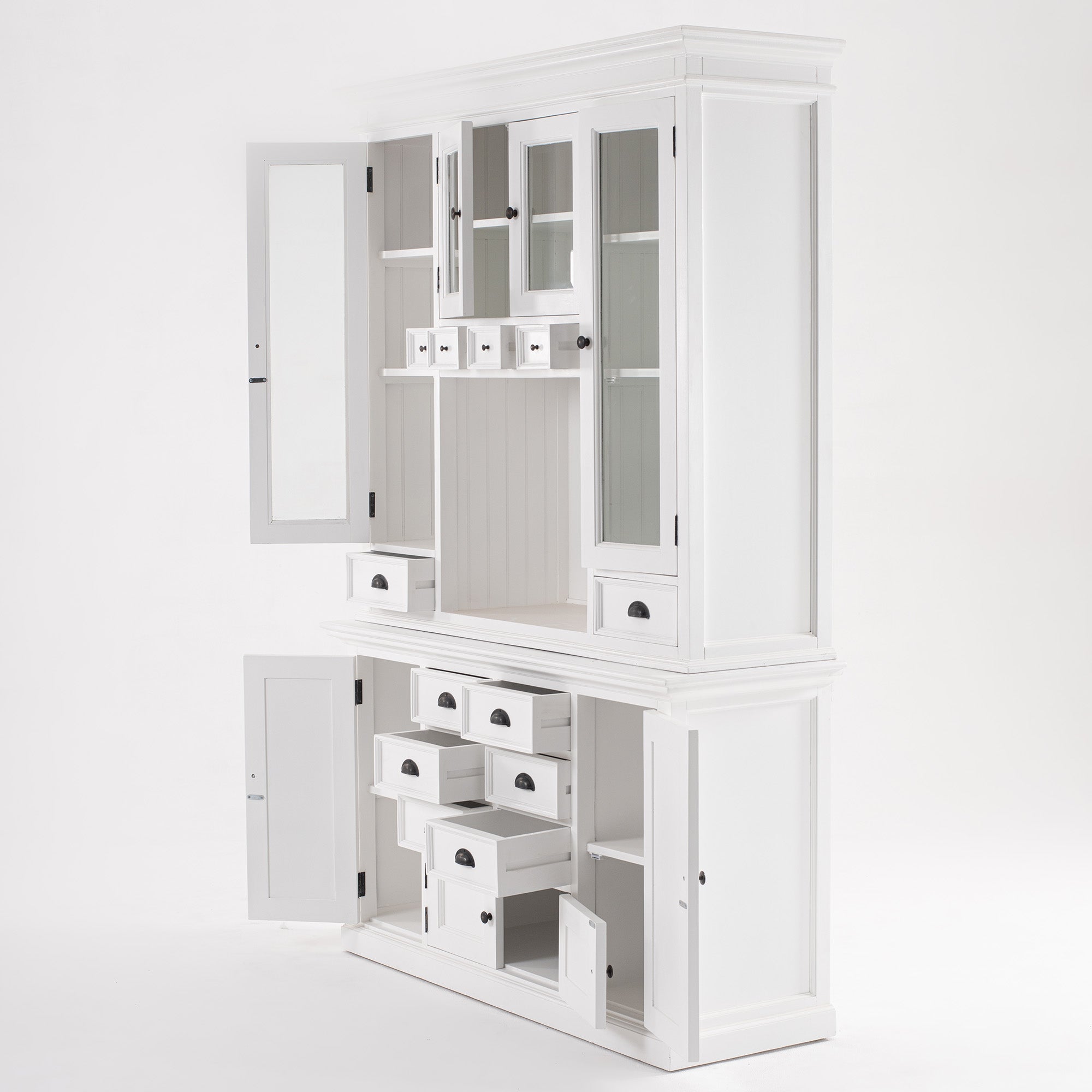 Halifax Coastal White Kitchen Hutch Cabinet