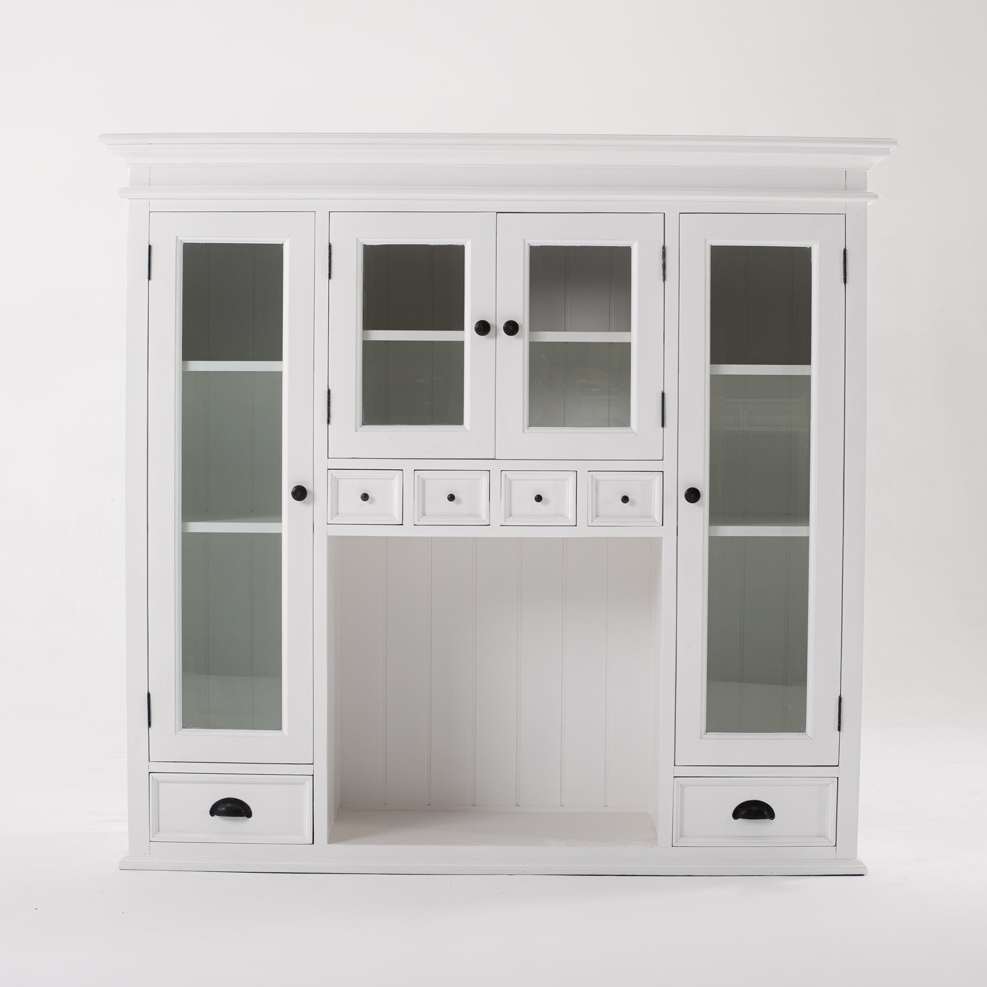 Halifax Coastal White Kitchen Hutch Cabinet