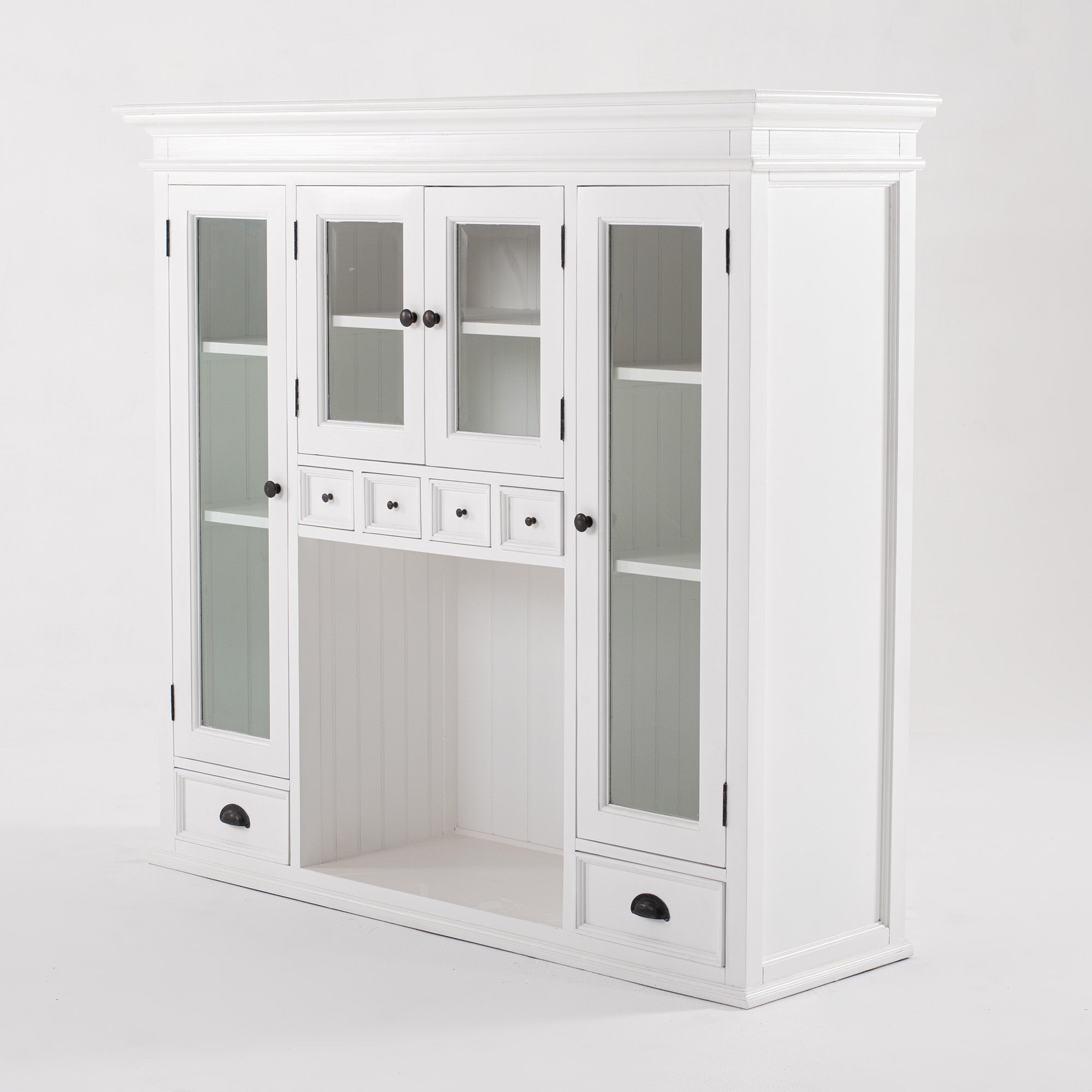 Halifax Coastal White Kitchen Hutch Cabinet