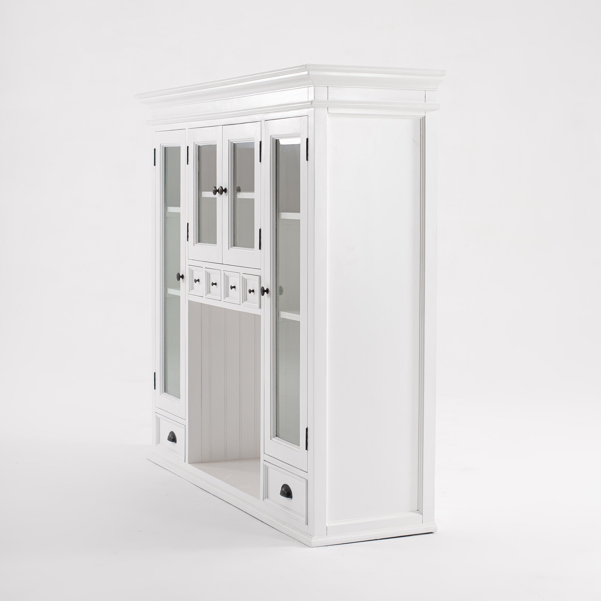 Halifax Coastal White Kitchen Hutch Cabinet