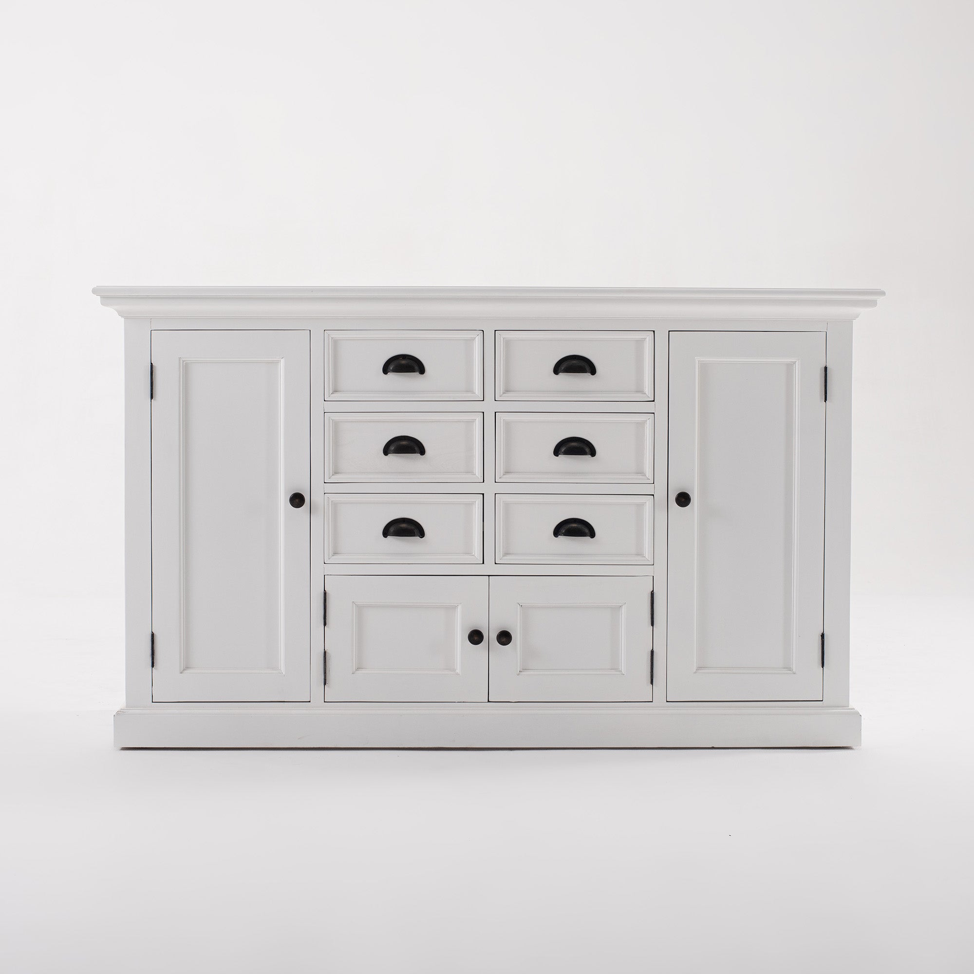 Halifax Coastal White Kitchen Hutch Cabinet