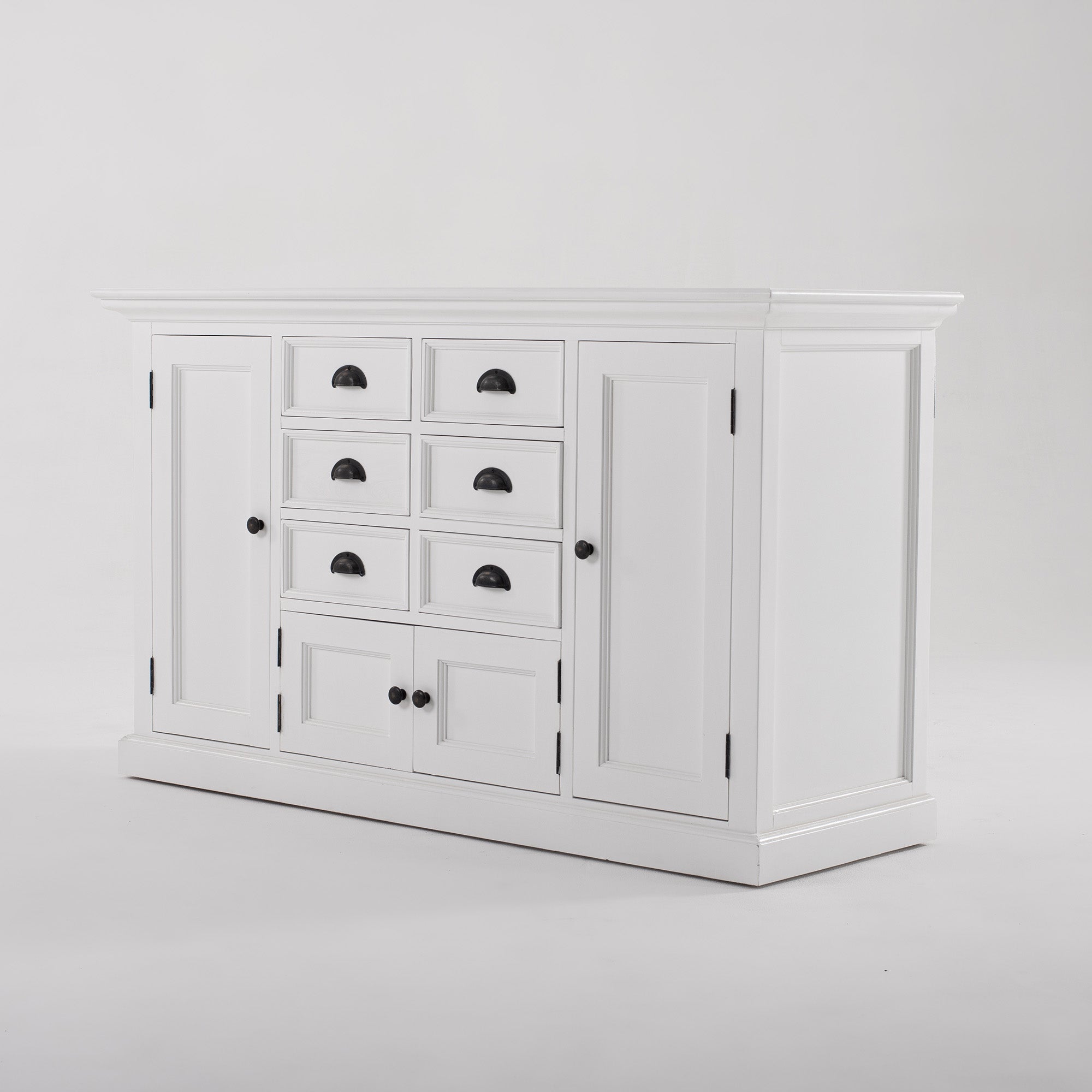 Halifax Coastal White Kitchen Hutch Cabinet