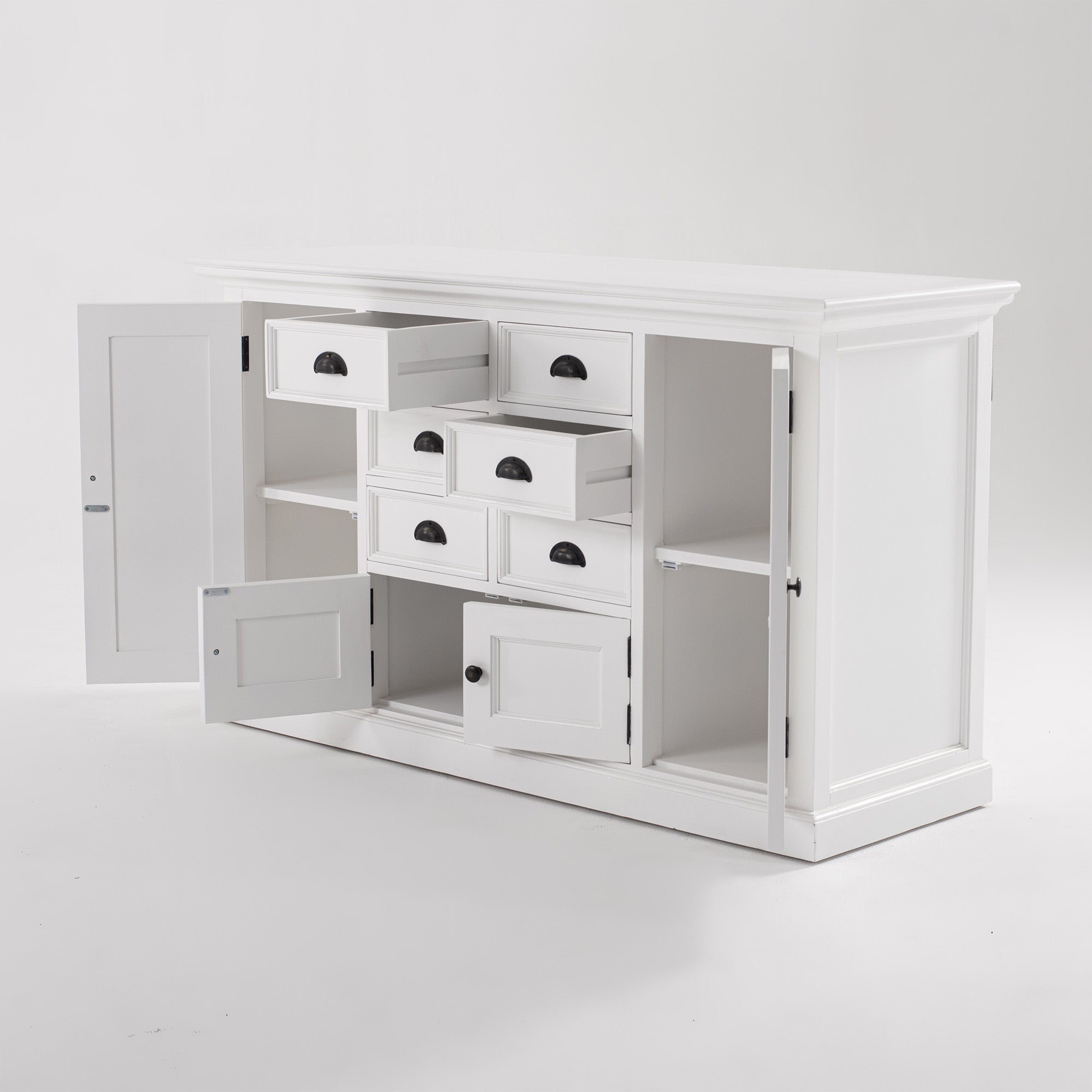 Halifax Coastal White Kitchen Hutch Cabinet