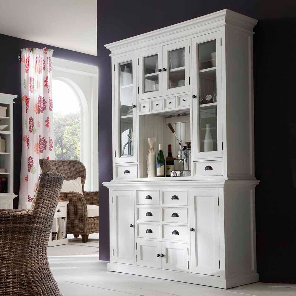 Halifax Coastal White Kitchen Hutch Cabinet