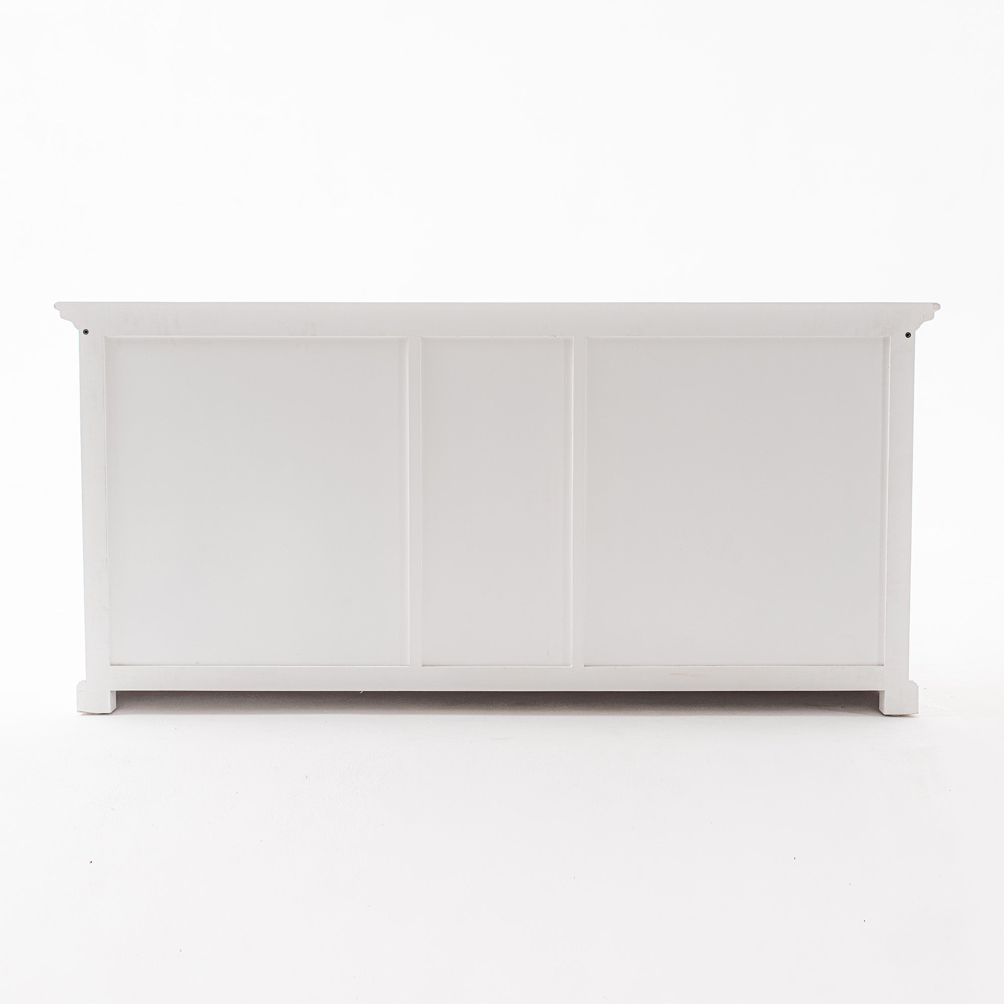 Halifax Coastal White Kitchen Hutch Cabinet with 5 Doors 3 Drawers