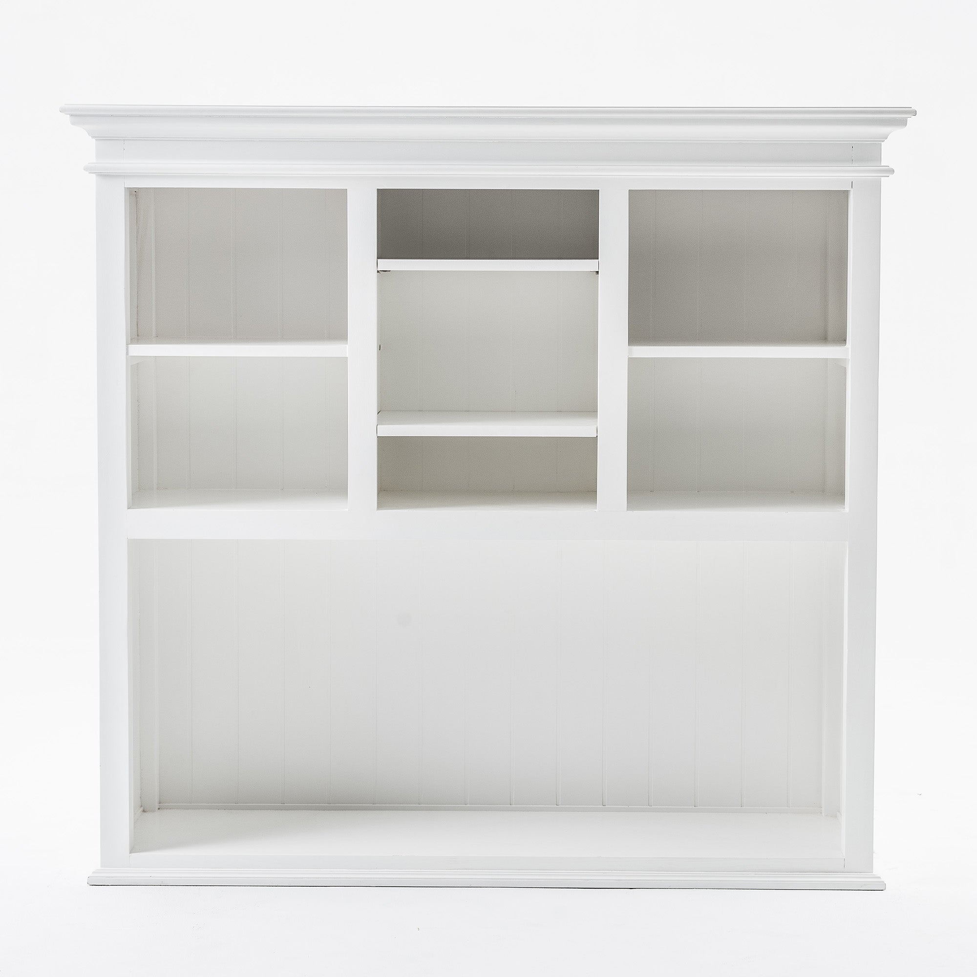 Halifax Coastal White Buffet Hutch Unit with 2 Adjustable Shelves