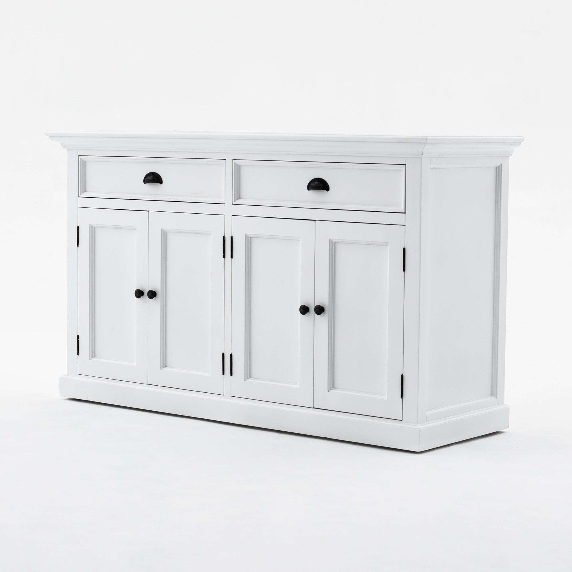 Halifax Coastal White Buffet Hutch Unit with 2 Adjustable Shelves