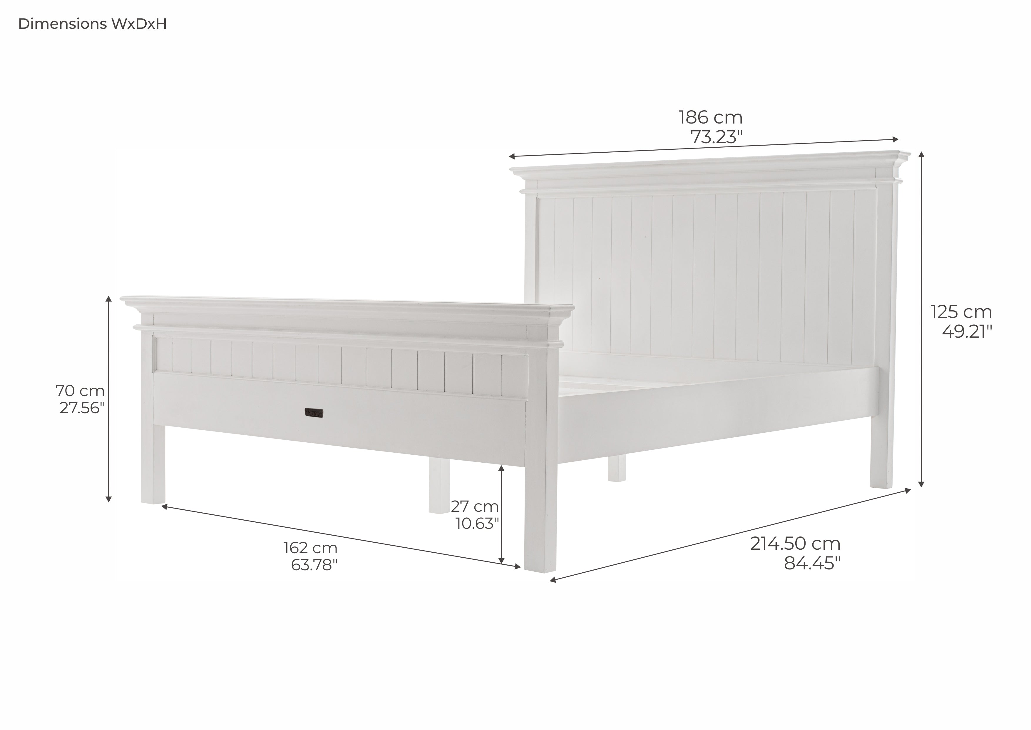 Halifax Coastal White Queen Size Bed