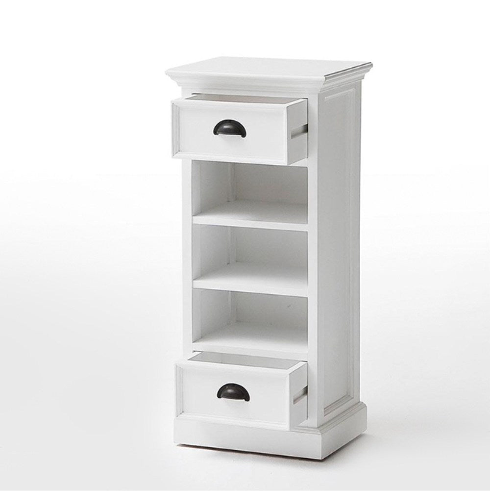 Halifax Coastal White Storage Unit with Basket Set