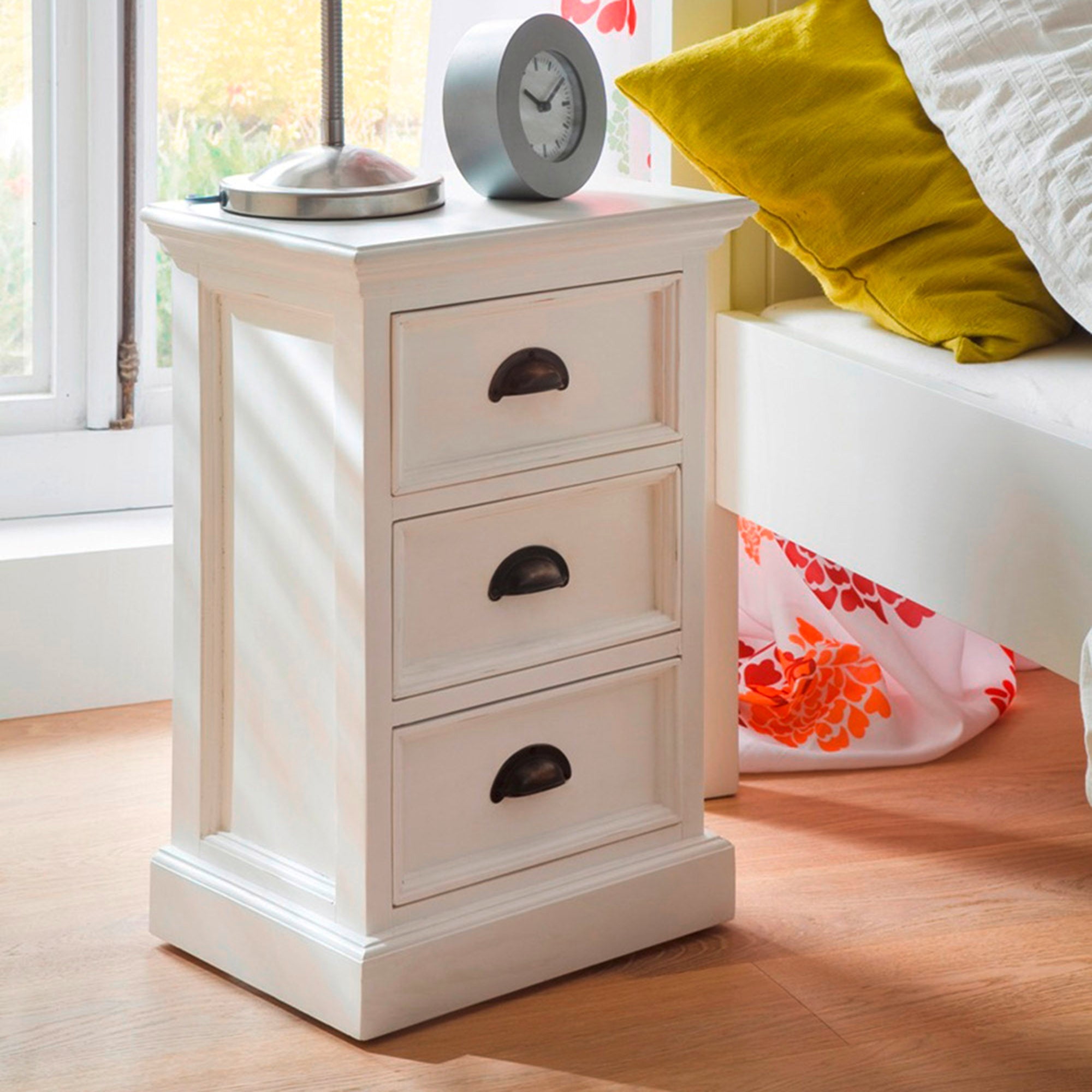 Halifax Coastal White Bedside Drawer Unit