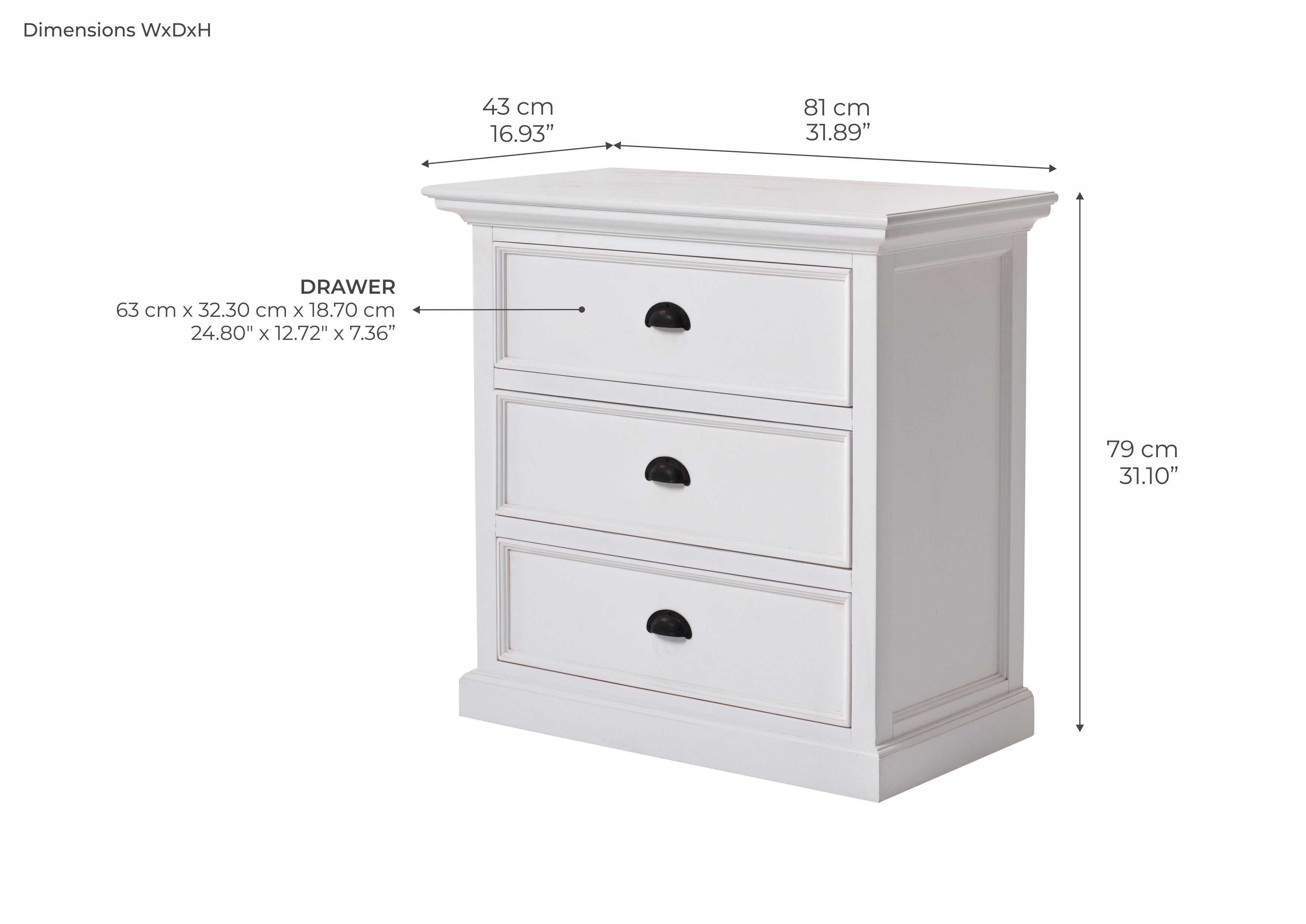 Halifax Grand Coastal White Bedside Drawer Unit