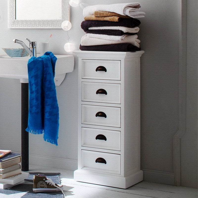 Halifax Coastal White Storage Unit with Drawers