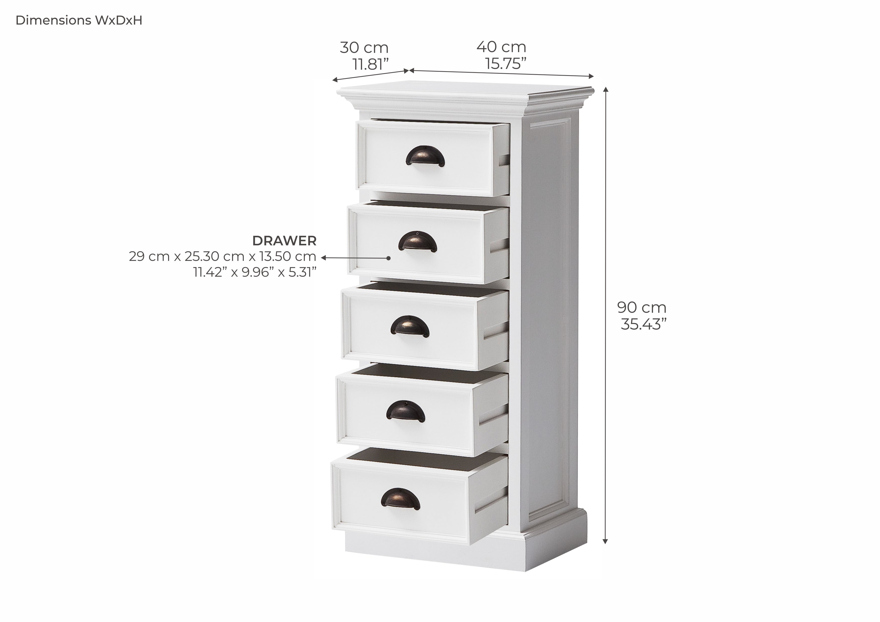 Halifax Coastal White Storage Unit with Drawers