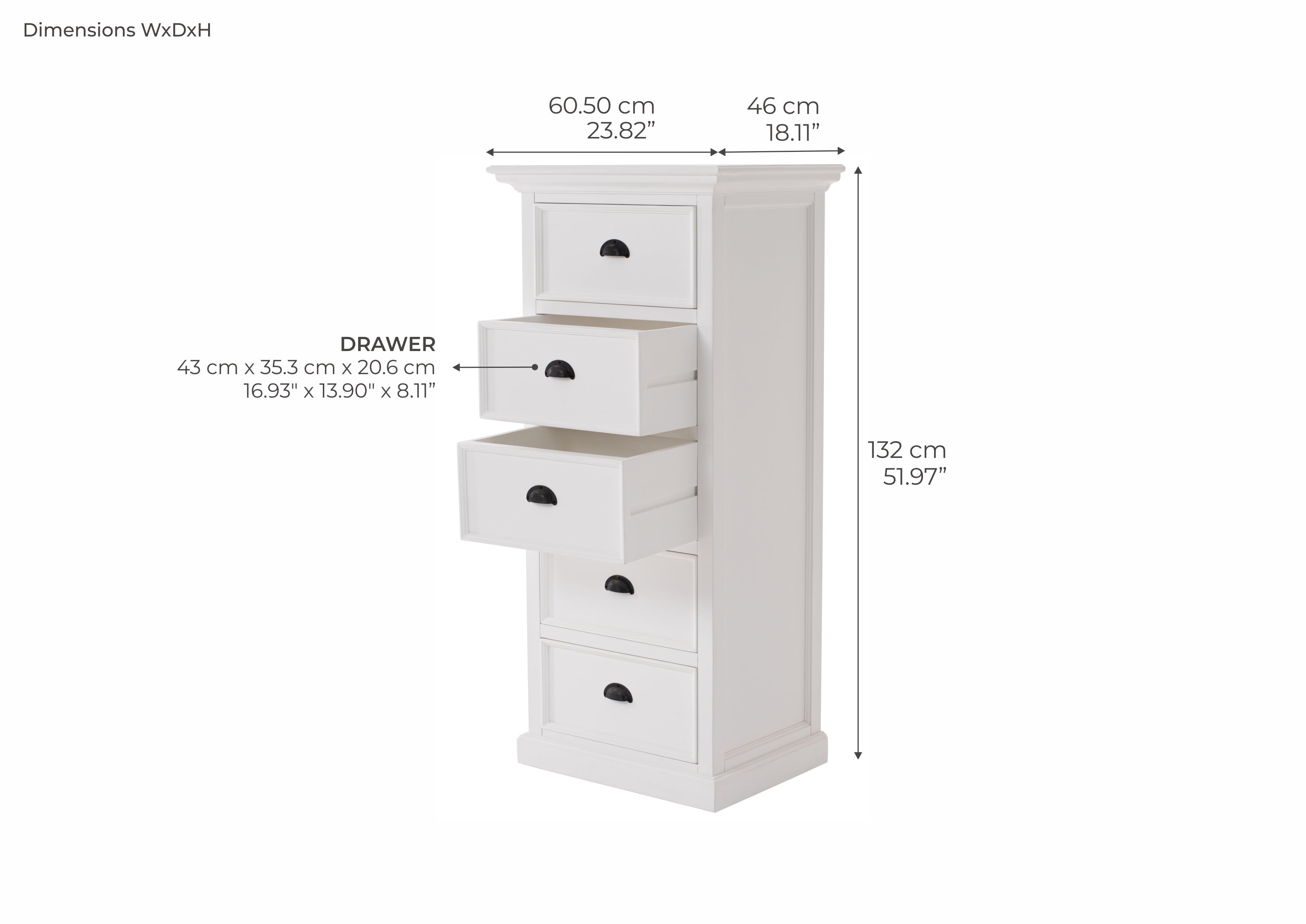 Halifax Grand Coastal White Storage Unit with Drawers