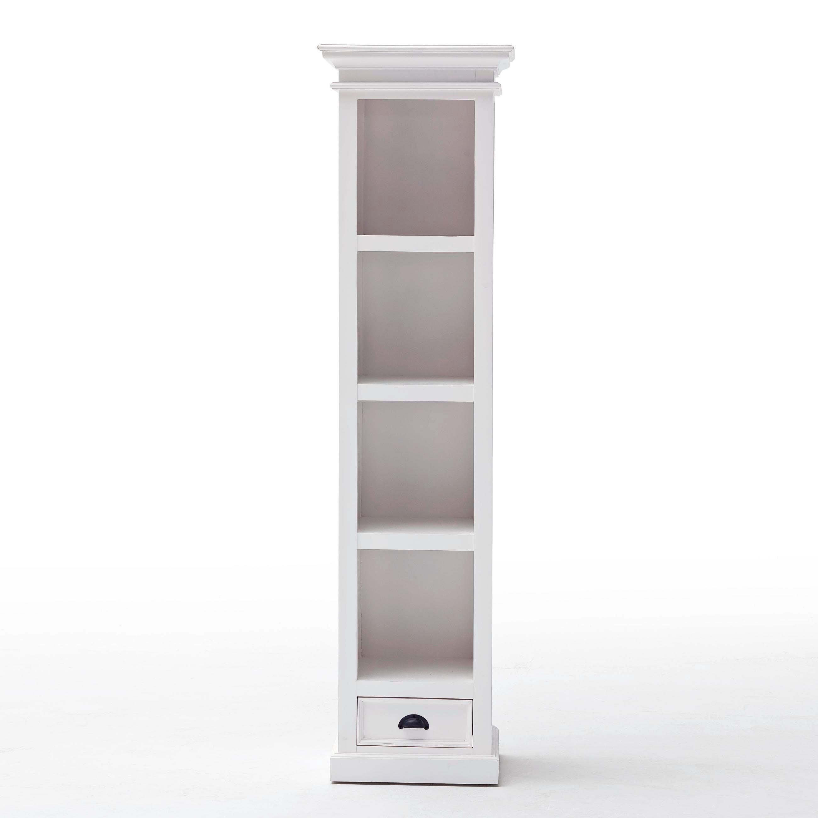 Halifax Coastal White Bookshelf with Drawer