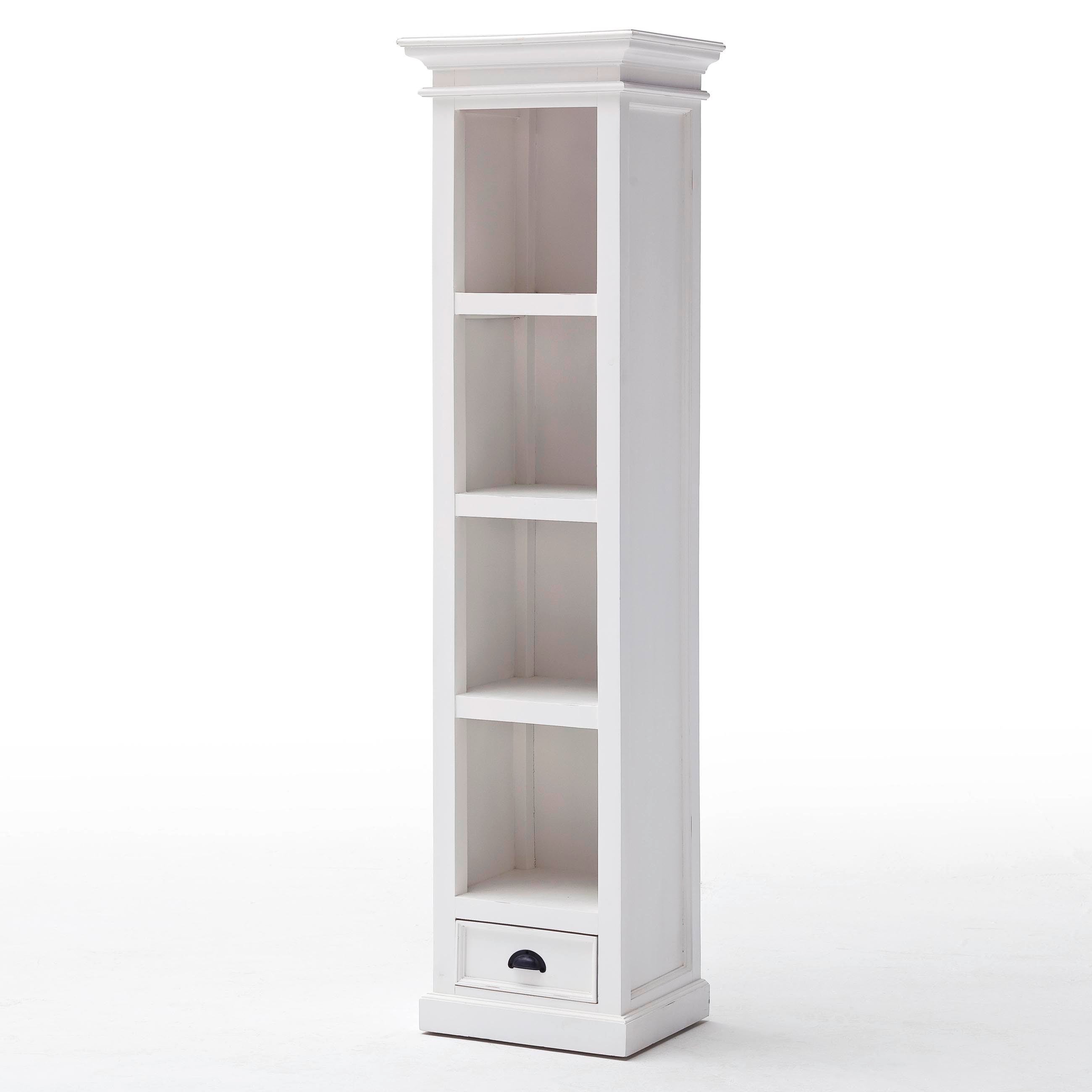 Halifax Coastal White Bookshelf with Drawer