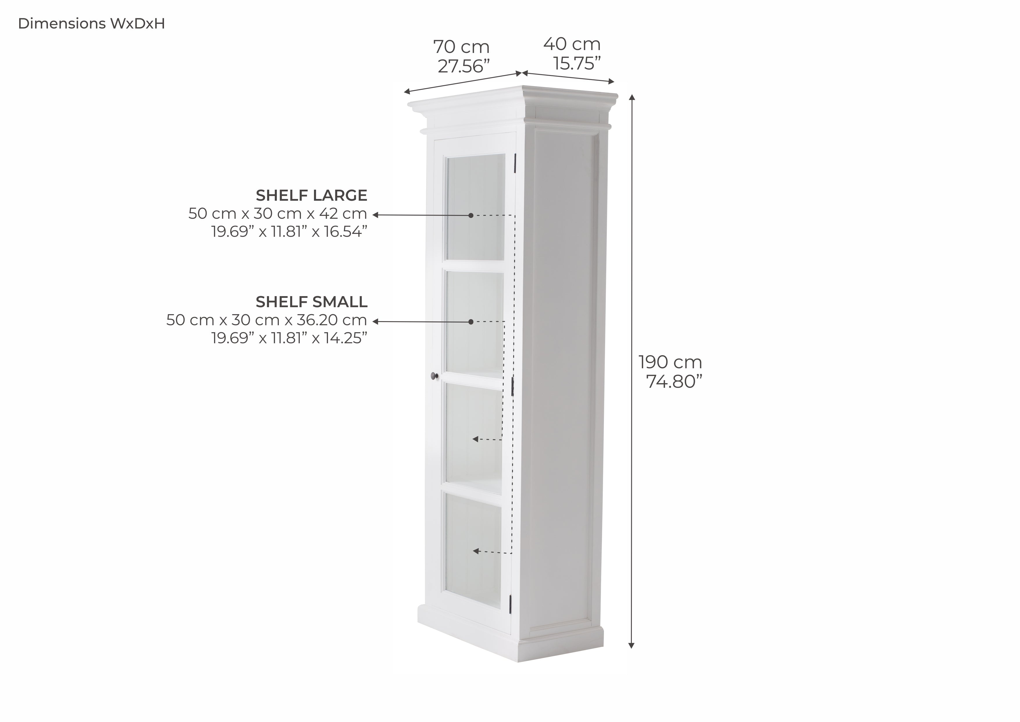 Halifax Coastal White Single Vitrine