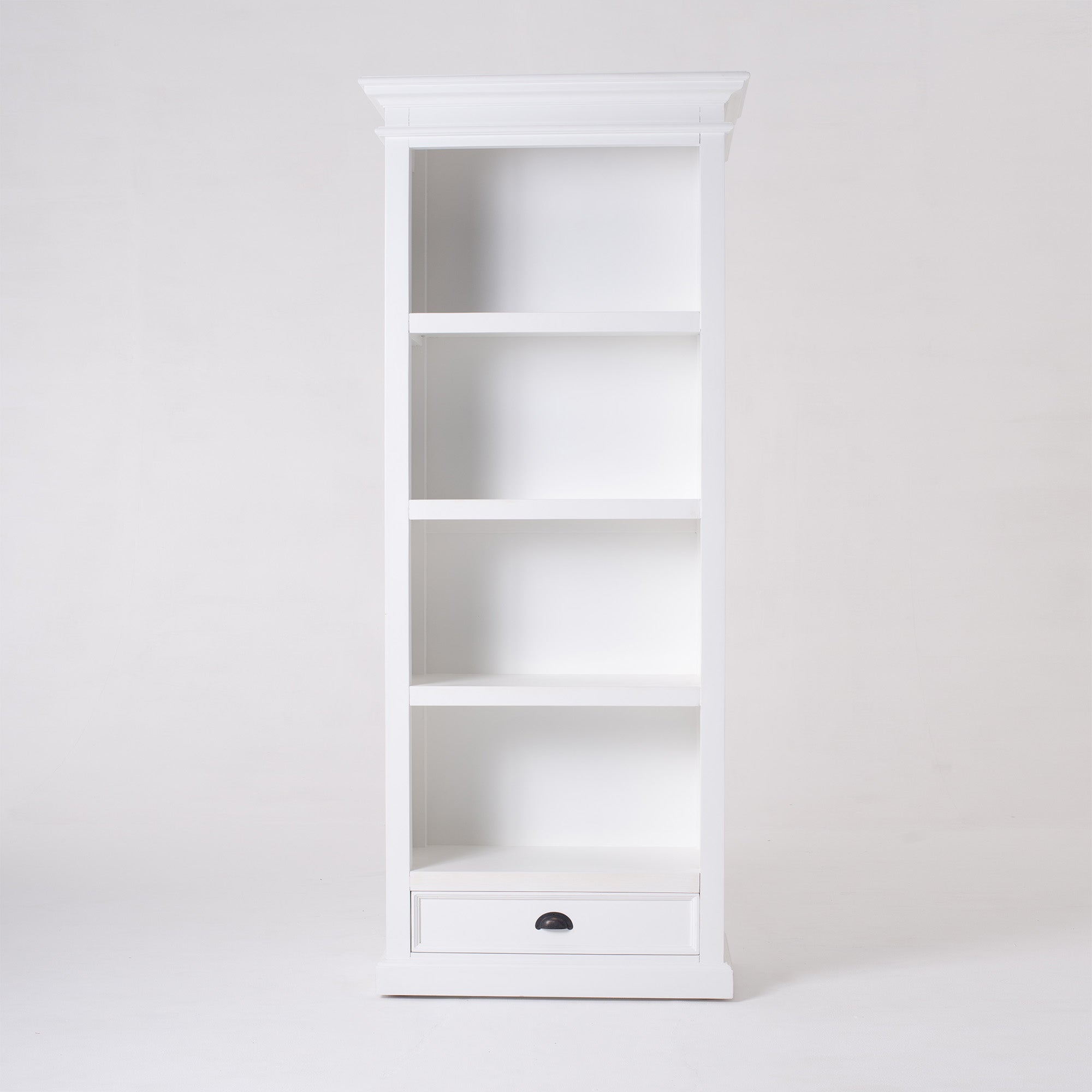 Halifax Coastal White Bookcase with 1 Drawer