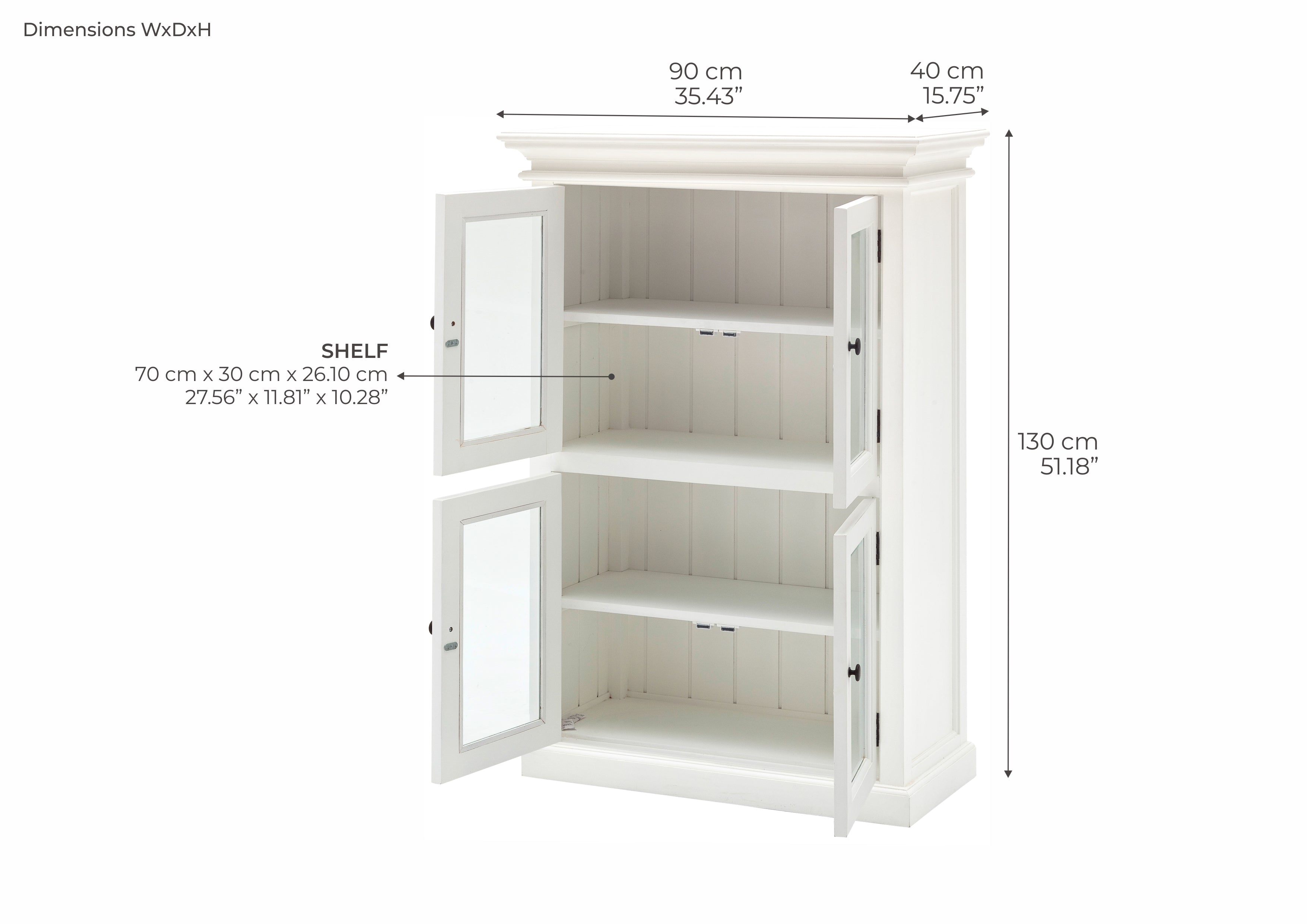 Halifax Coastal White 2 Level Pantry