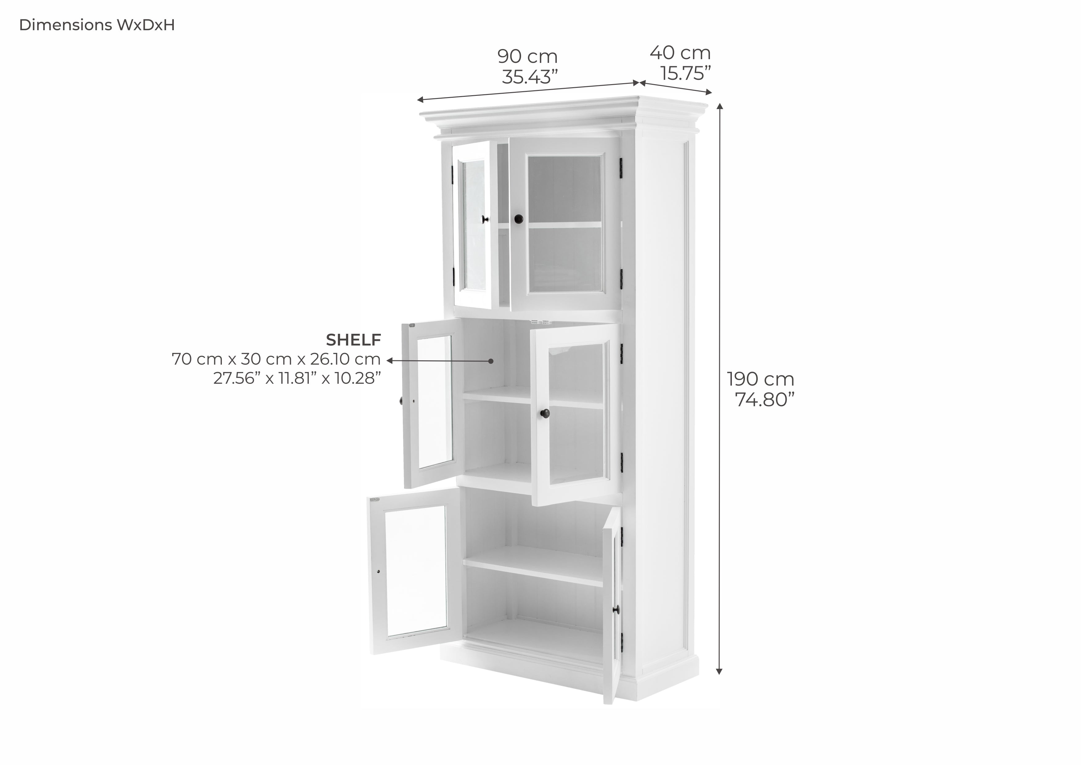 Halifax Coastal White 3 Level Pantry