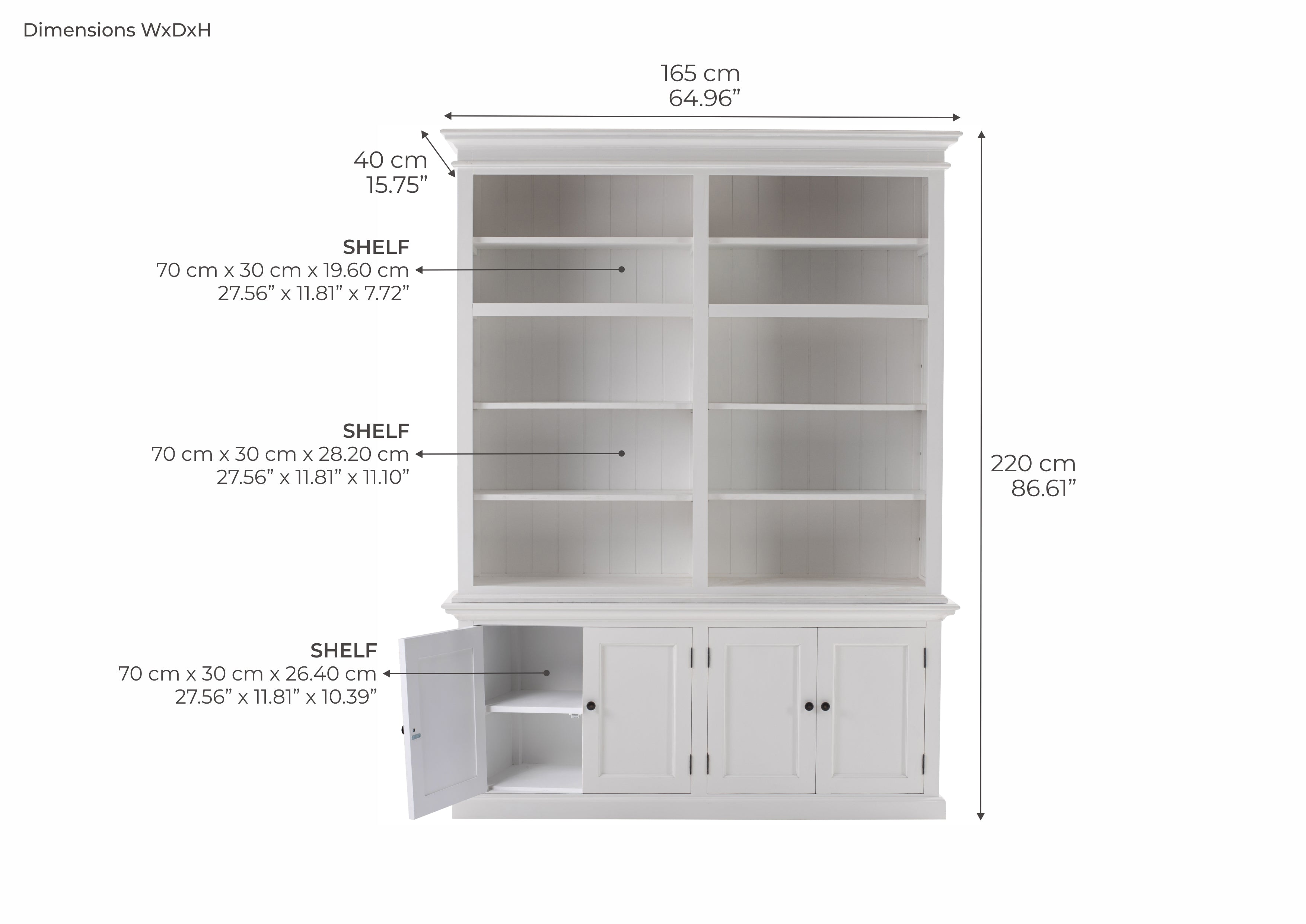 Halifax Coastal White Double-Bay Hutch Unit