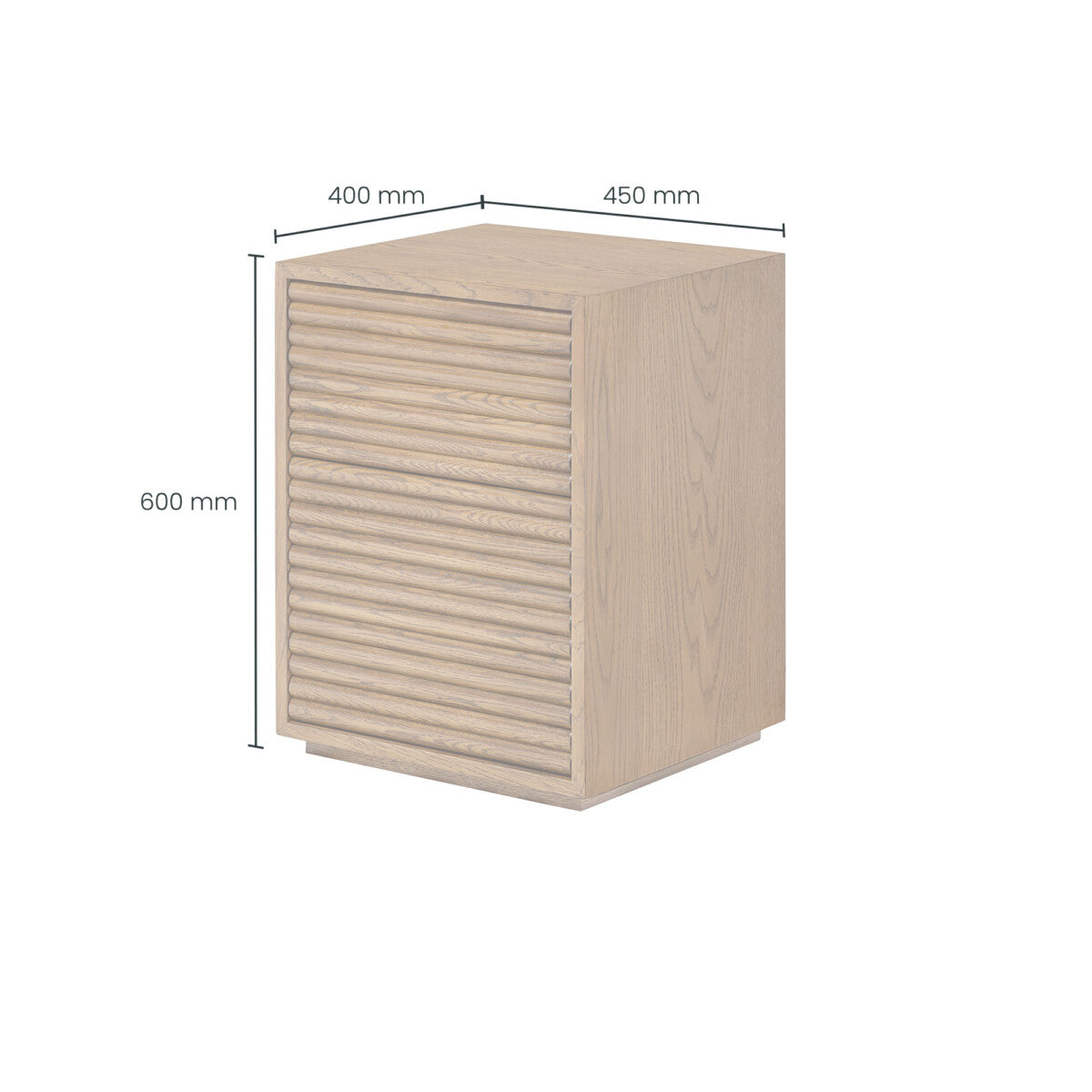 Charlton Ribbed Walnut Bedside - 2 Drawer