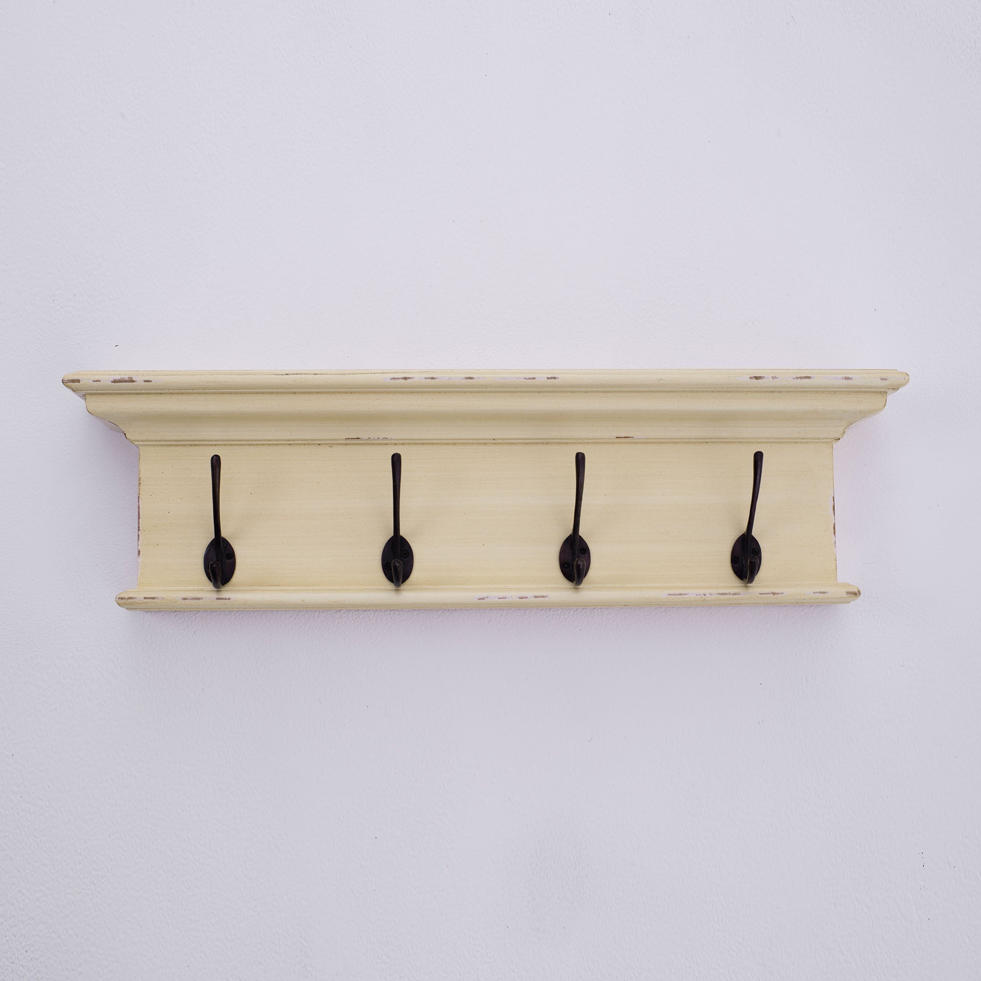 Halifax Yellow Brown Antique 4 Hook Coat Rack