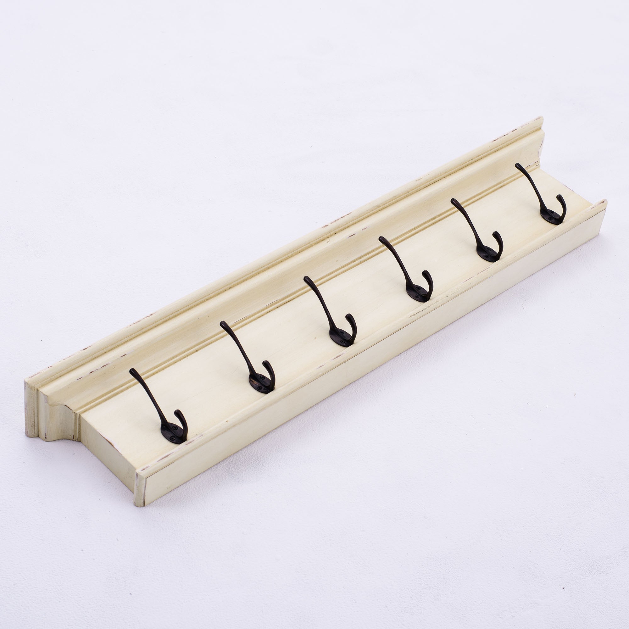 Halifax Yellow Brown Antique 6 Hook Coat Rack