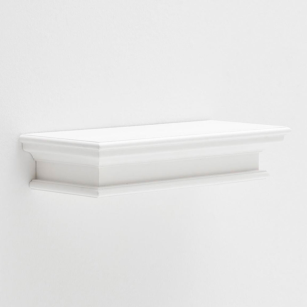 Halifax Coastal White Floating Wall Shelf, Medium