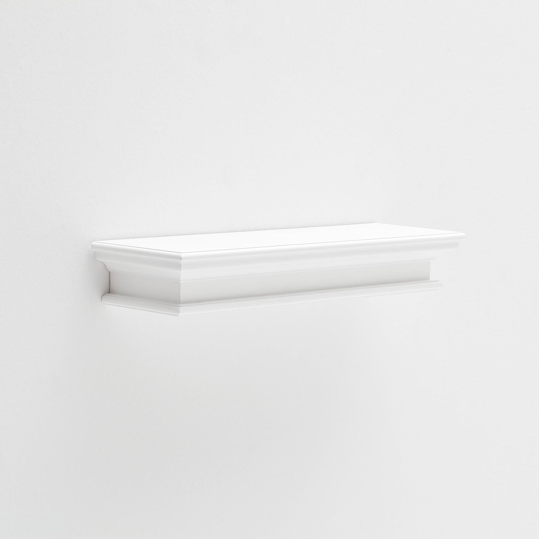 Halifax Coastal White Floating Wall Shelf, Long