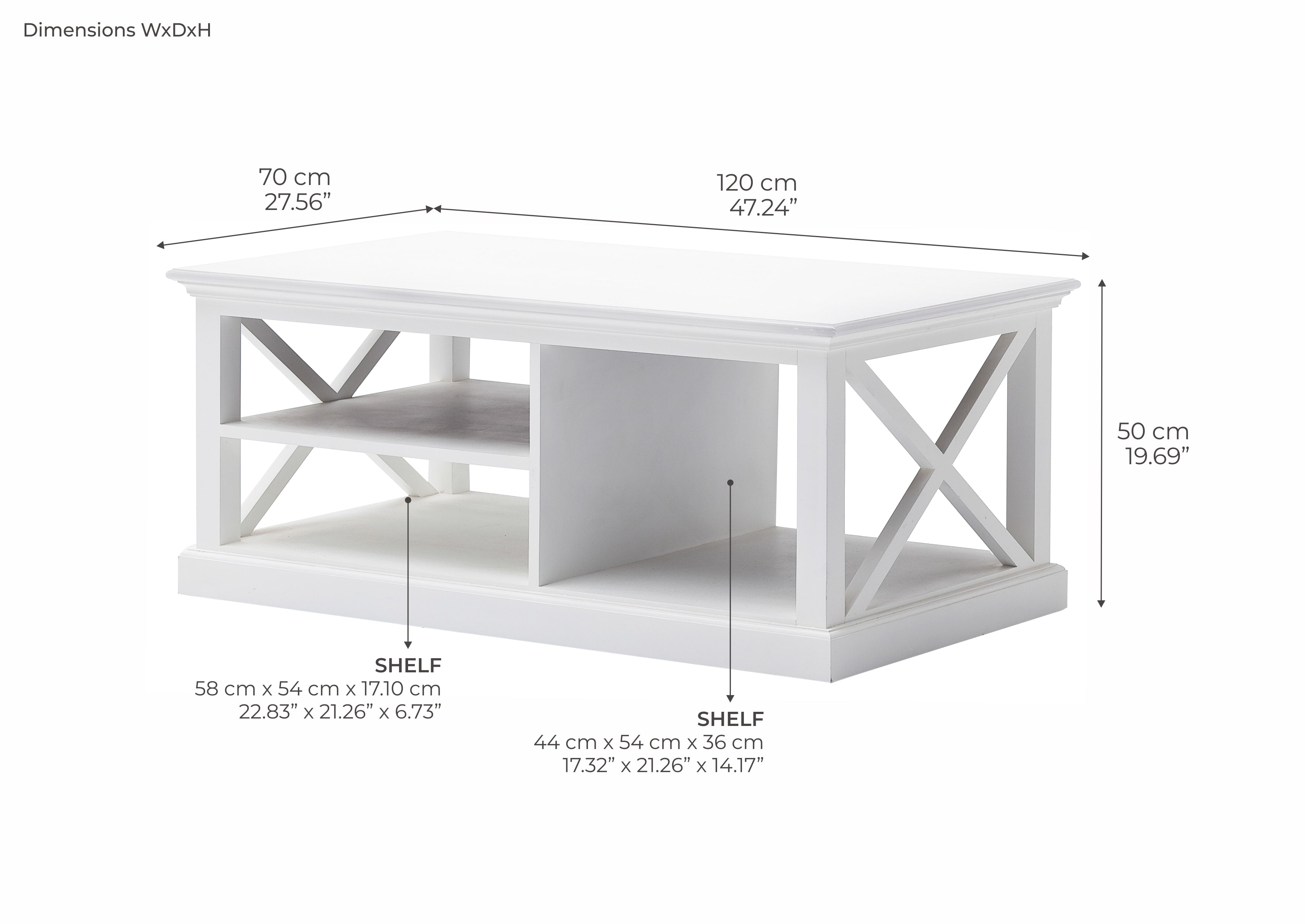 Halifax Coastal White Coffee Table