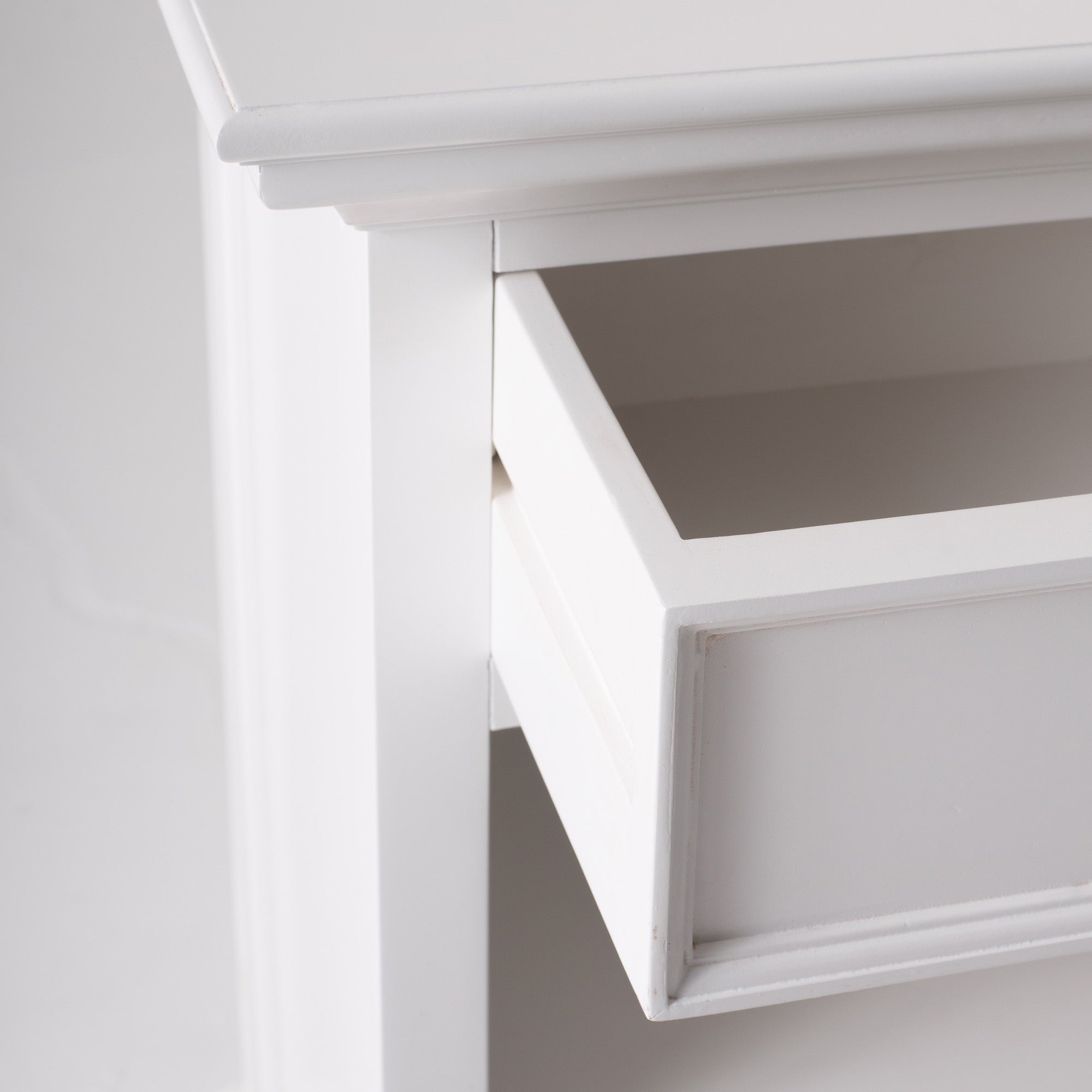 Halifax Grand Coastal White Bedside Table with Shelves