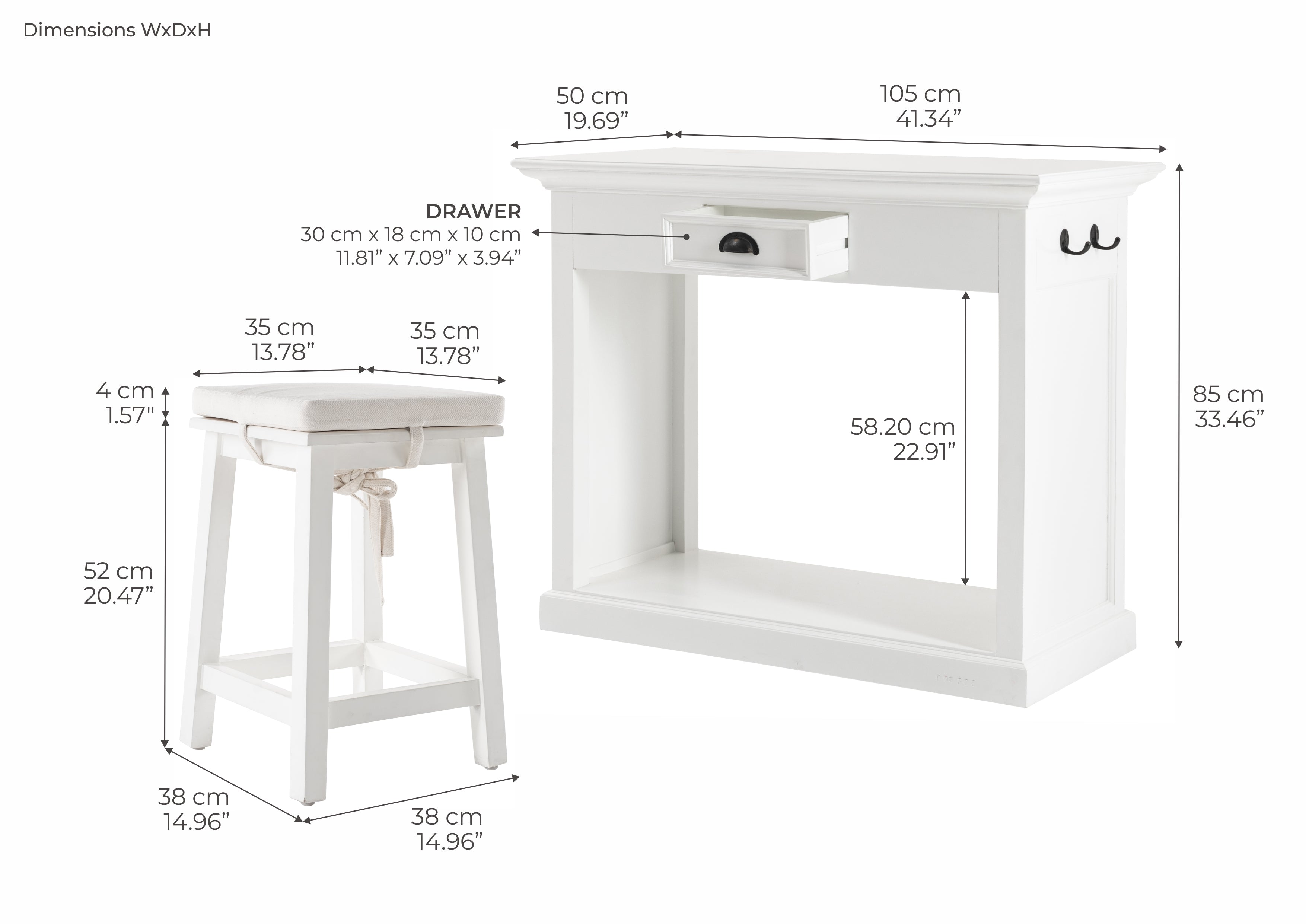 Halifax Coastal White Kitchen Table Set