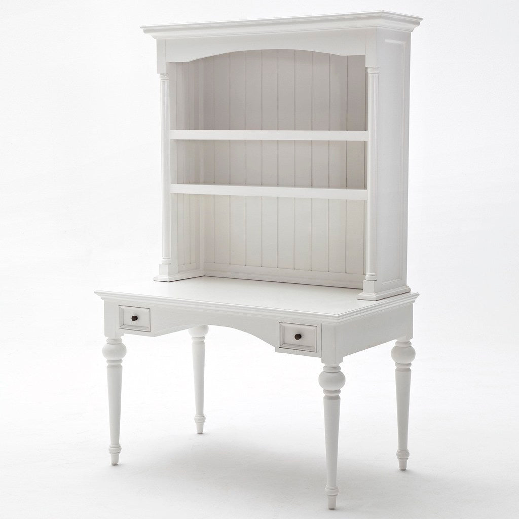 Provence French Country White Secretary Desk with Hutch