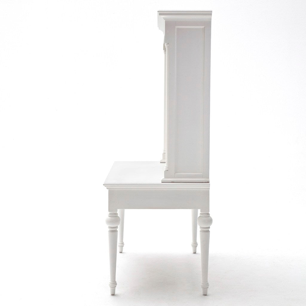 Provence French Country White Secretary Desk with Hutch