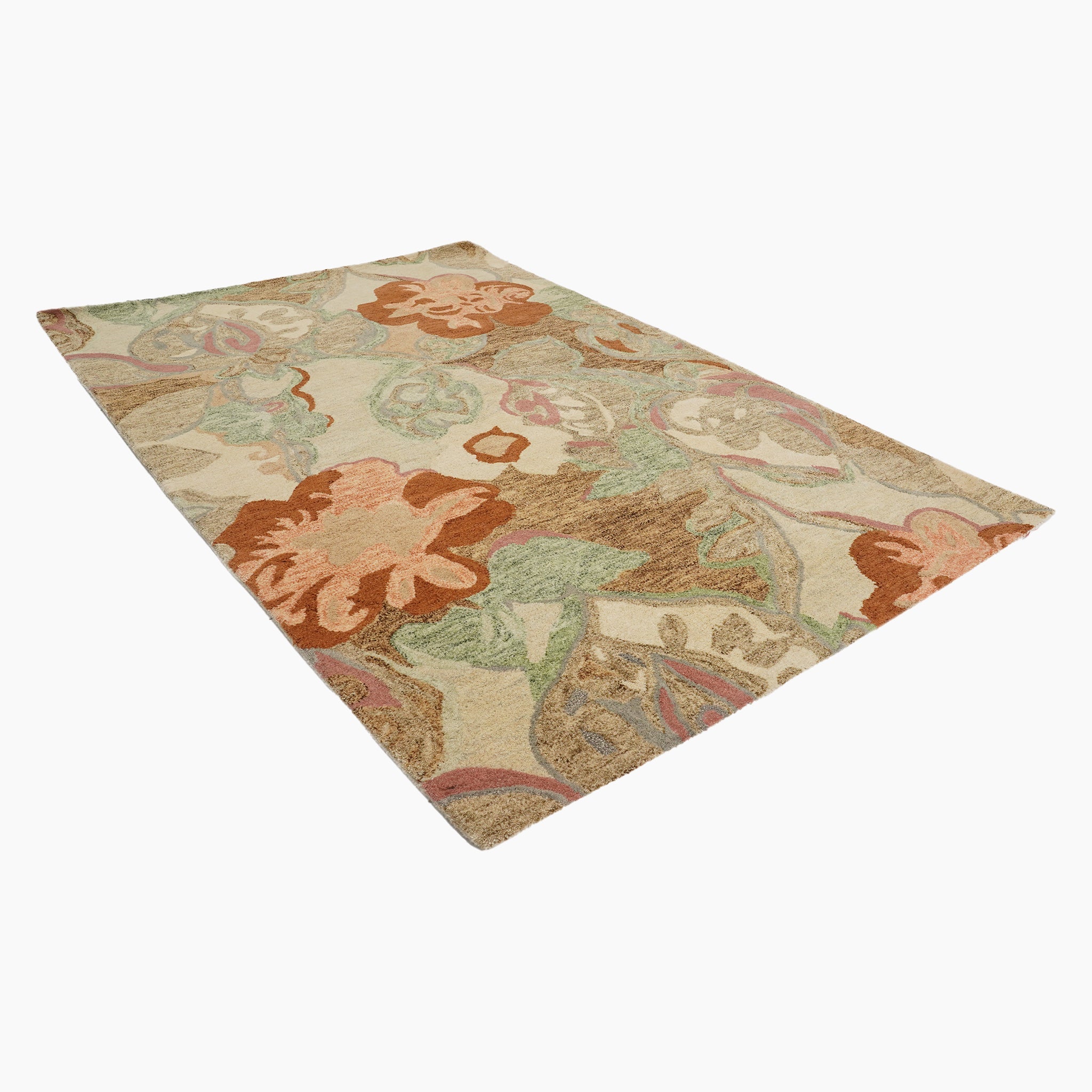 Paavi Hand Tufted Beige Woollen Cut Pile Rug