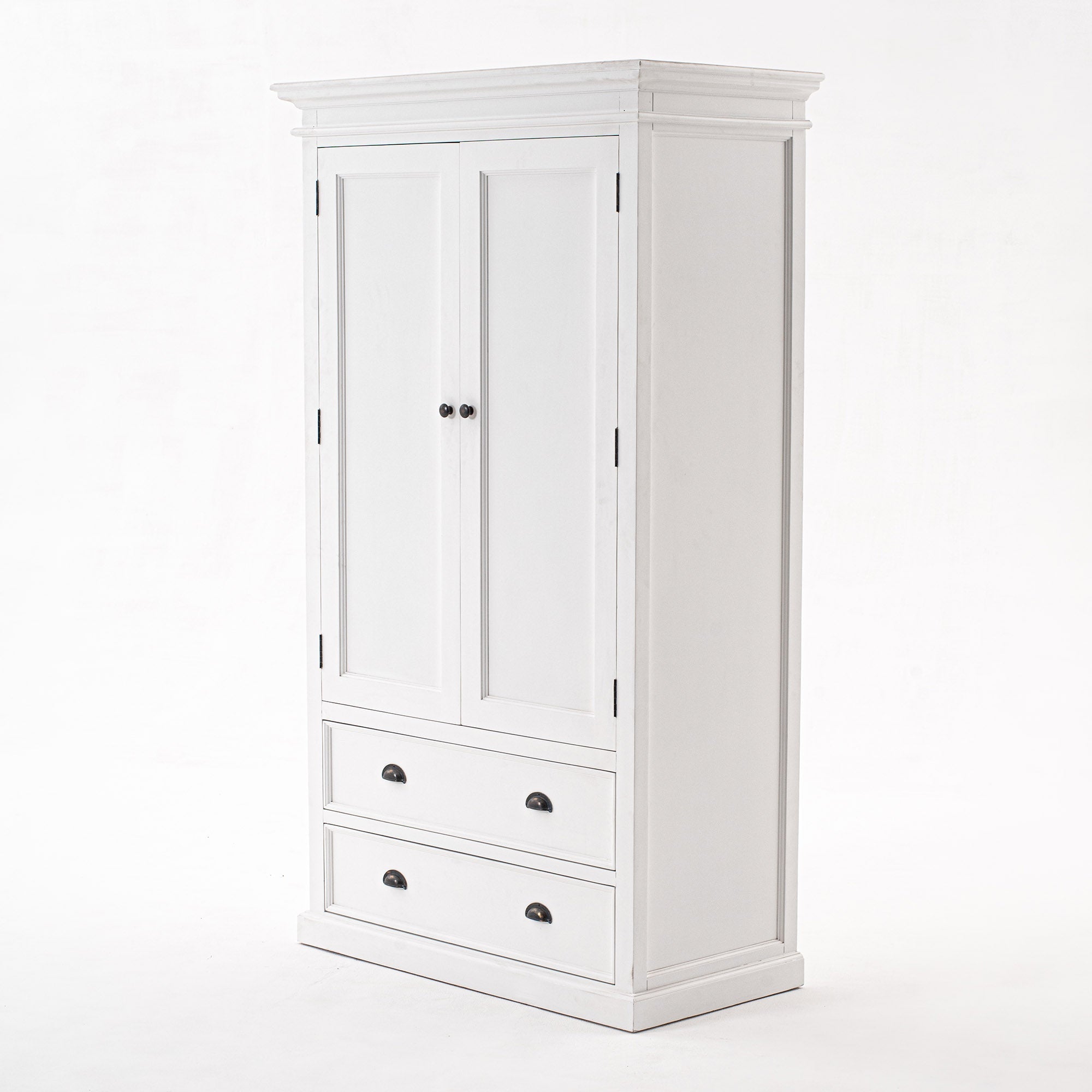 Halifax Coastal White Wardrobe with 2 Doors 2 Drawers