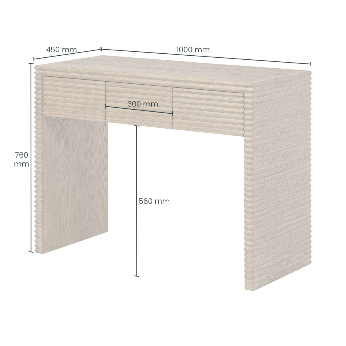 Wickham Ribbed Oak Desk