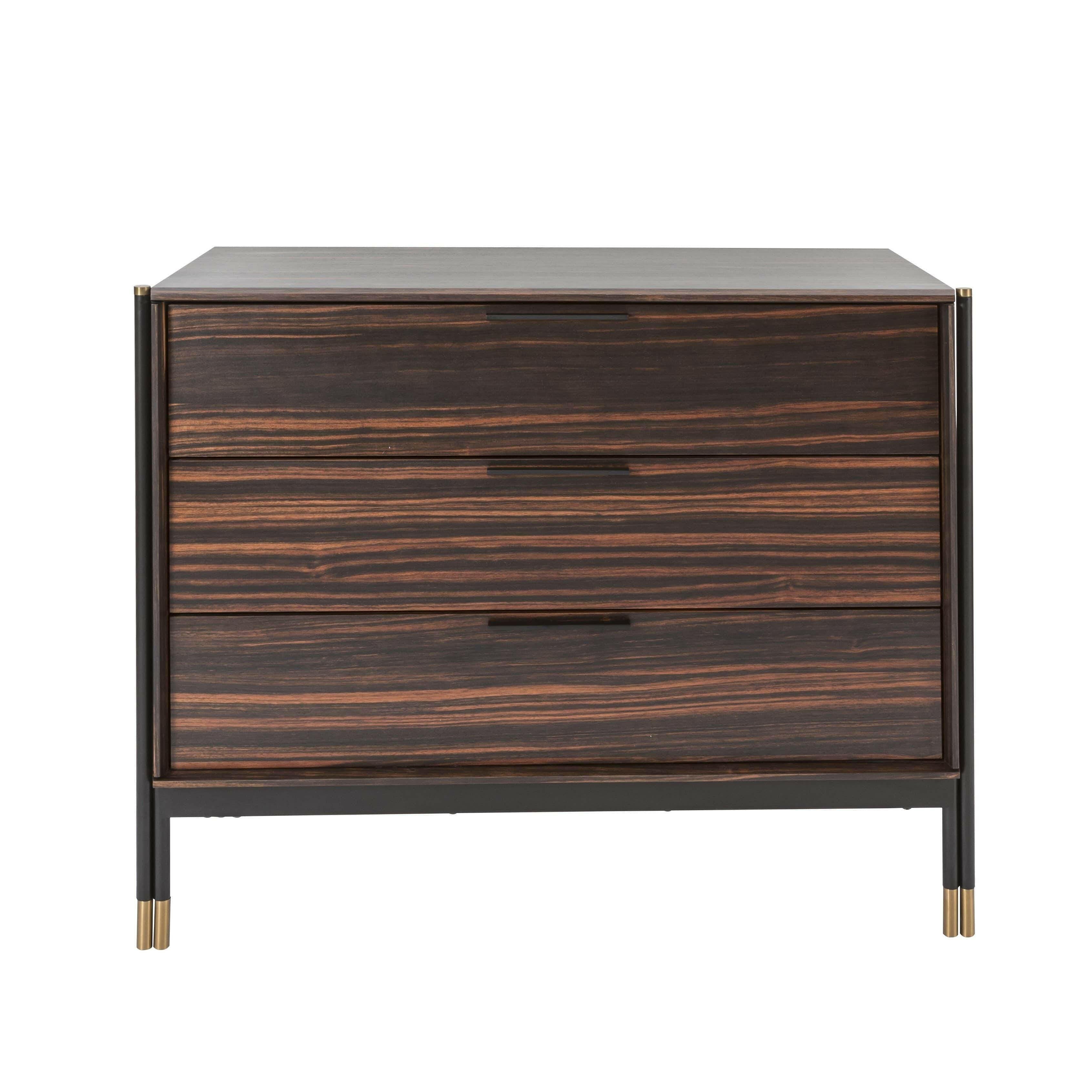 Bali 3 Drawer Chest - Ebony / Greige