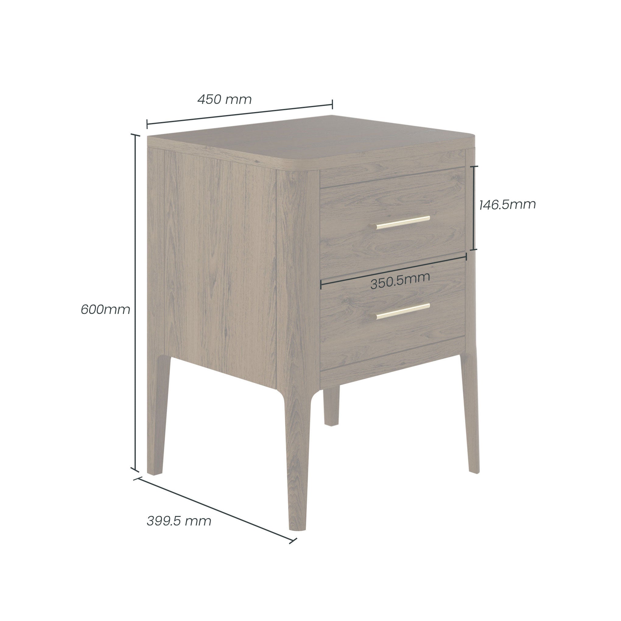 Abberley Bedside - Brown