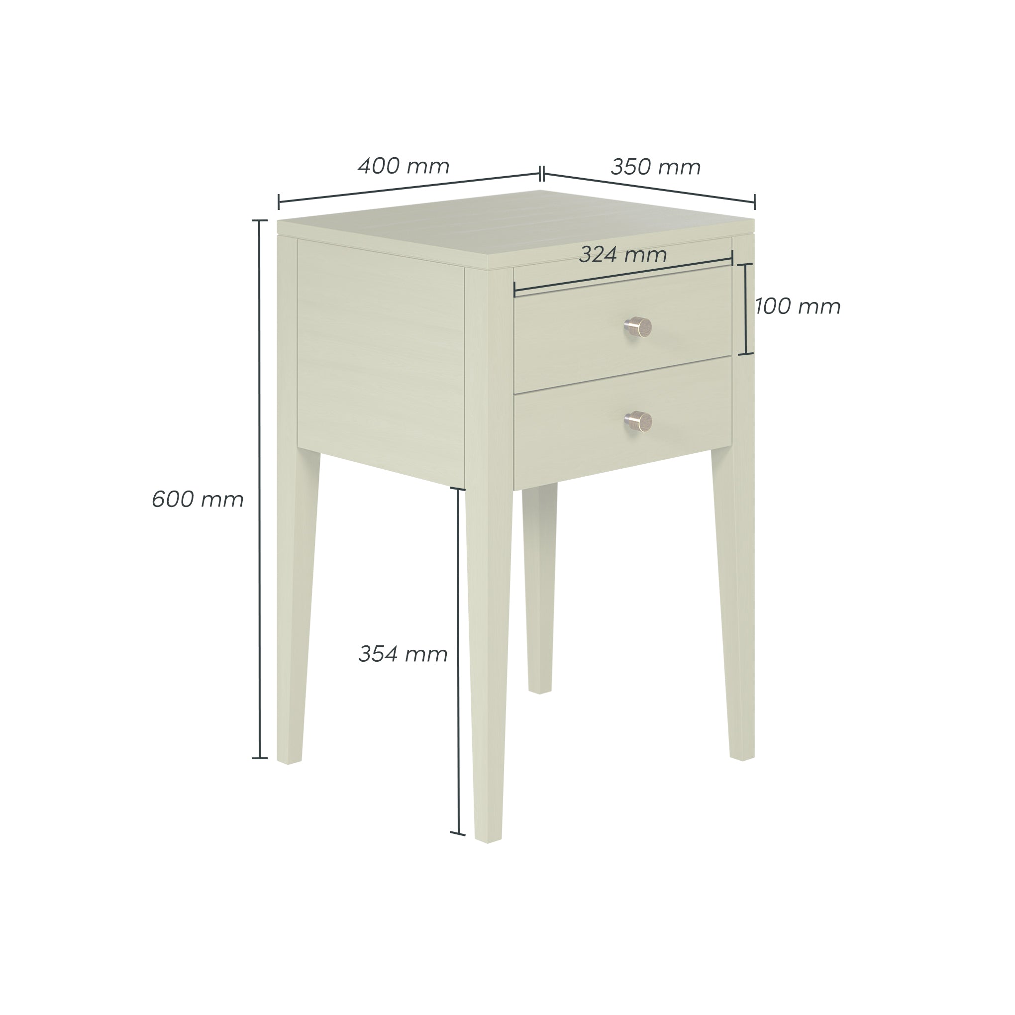 Radford Bedside | Lichen | 2 Drawers