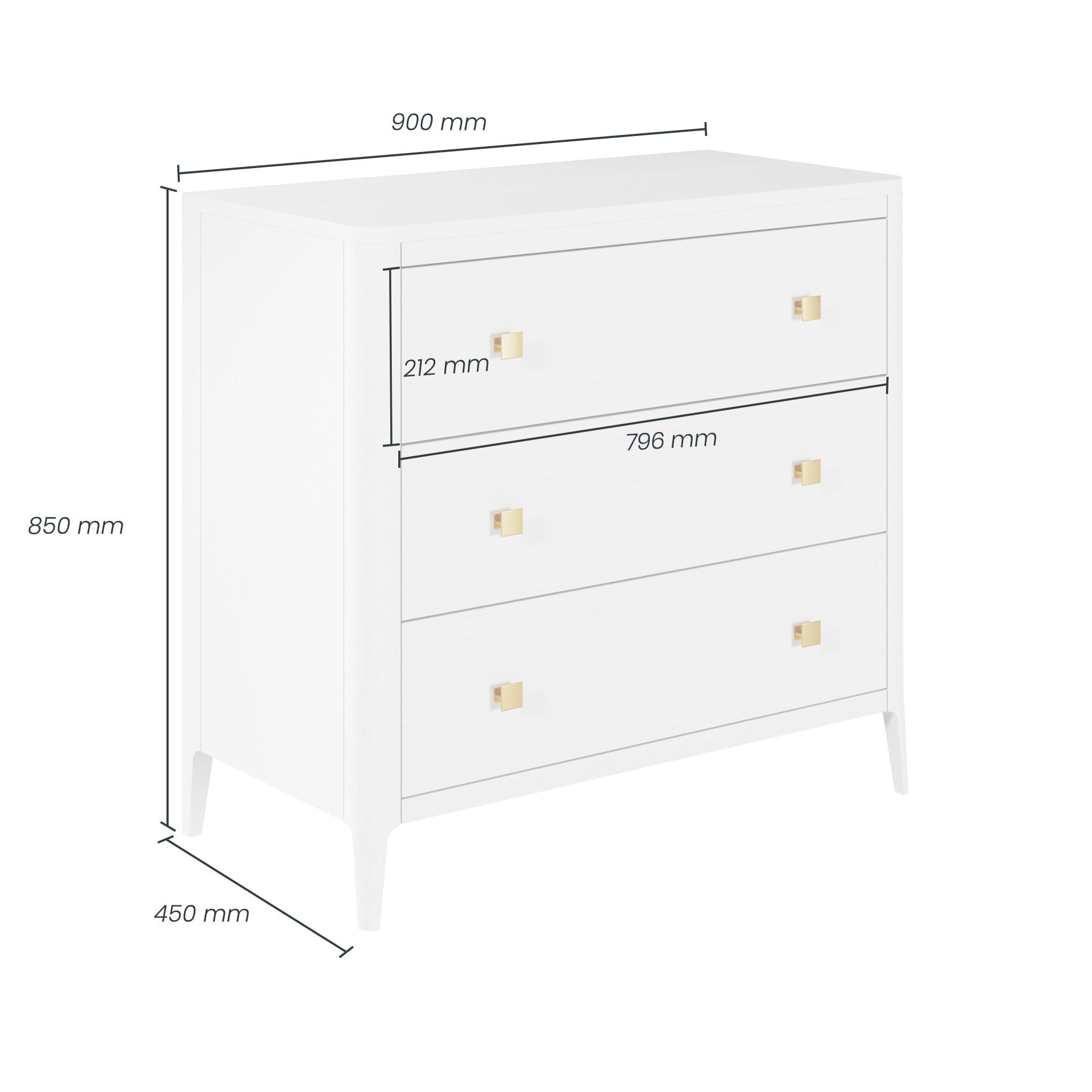 Abberley Chest of Drawers  - White