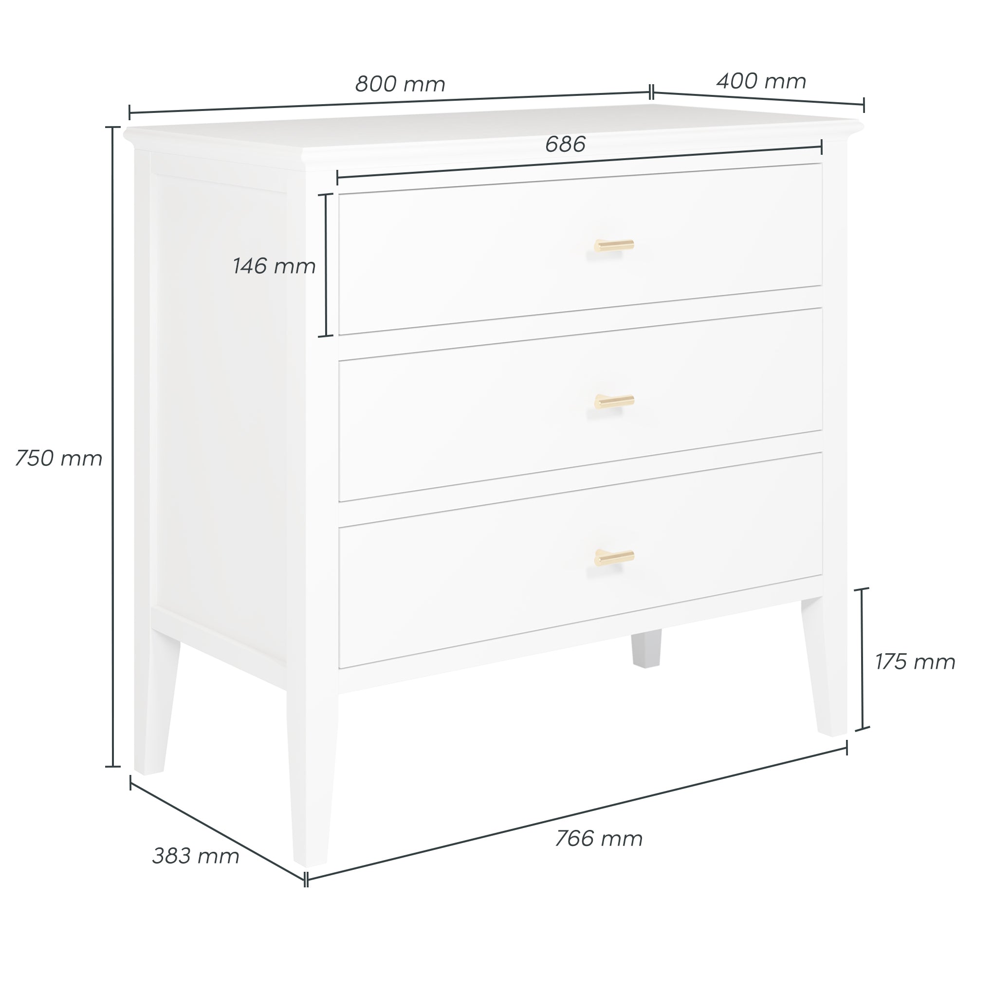 Chilworth Chest of Drawers | White